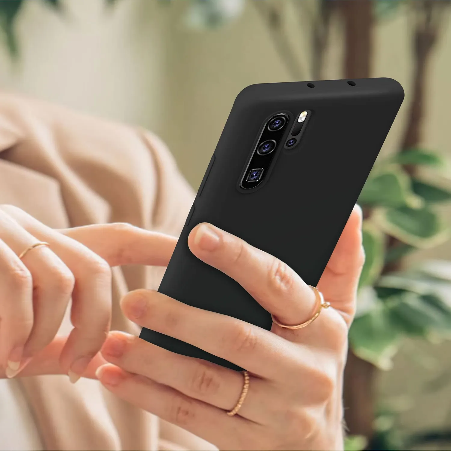 YATWIN Huawei P30 Pro Silikonhülle Schwarz dünn