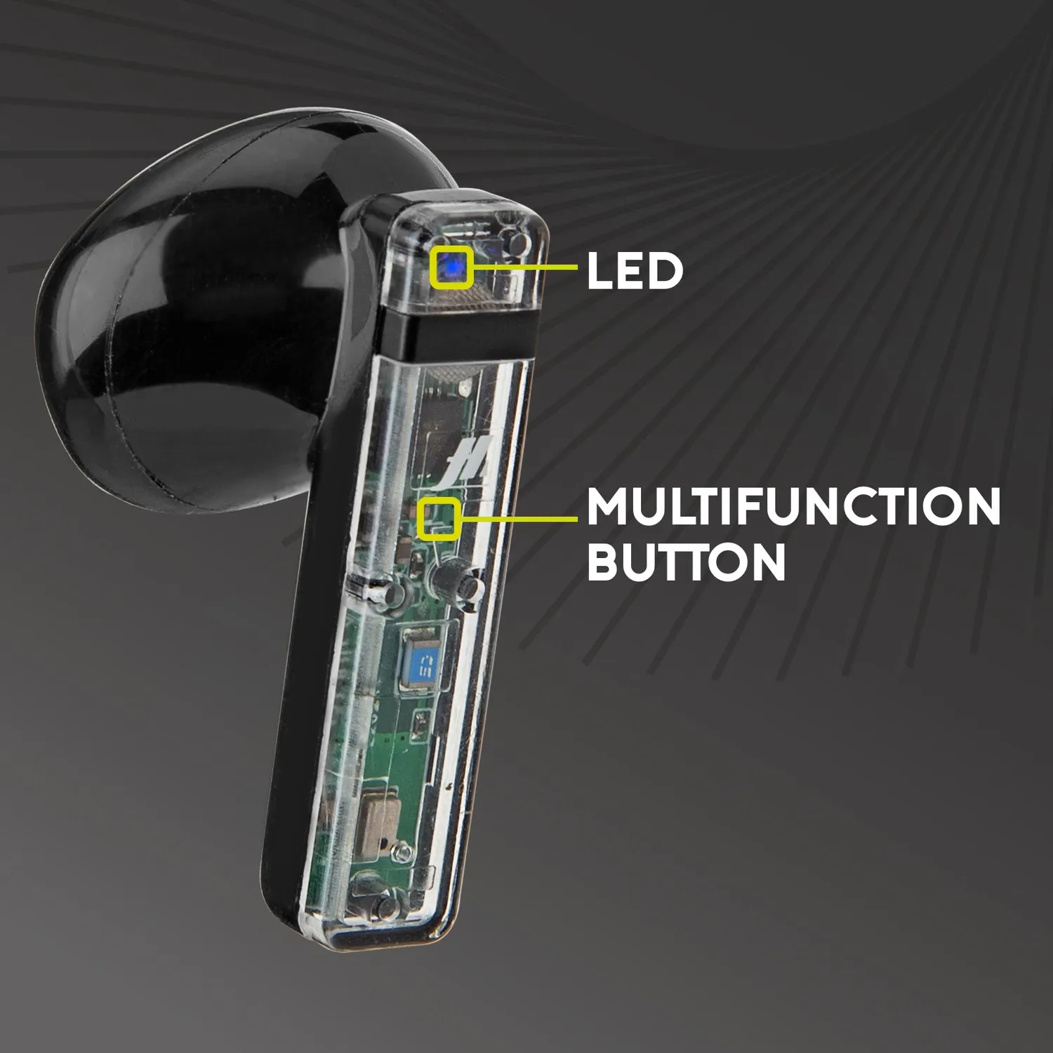SBS Icy TWS Kopfhörer Schwarz transparent Bluetooth