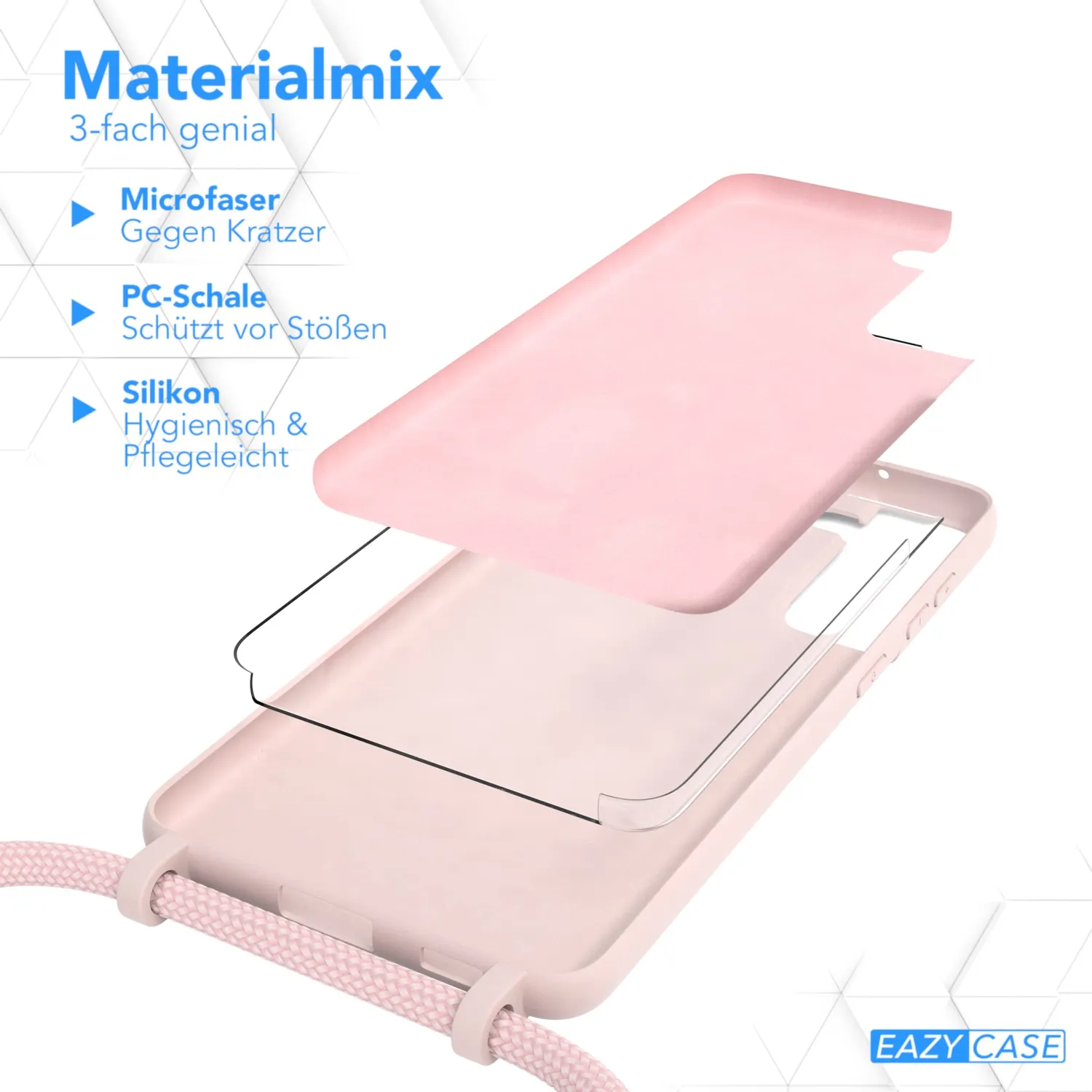 EAZY CASE Galaxy S21 FE Handykette Alt Rosa Silikon