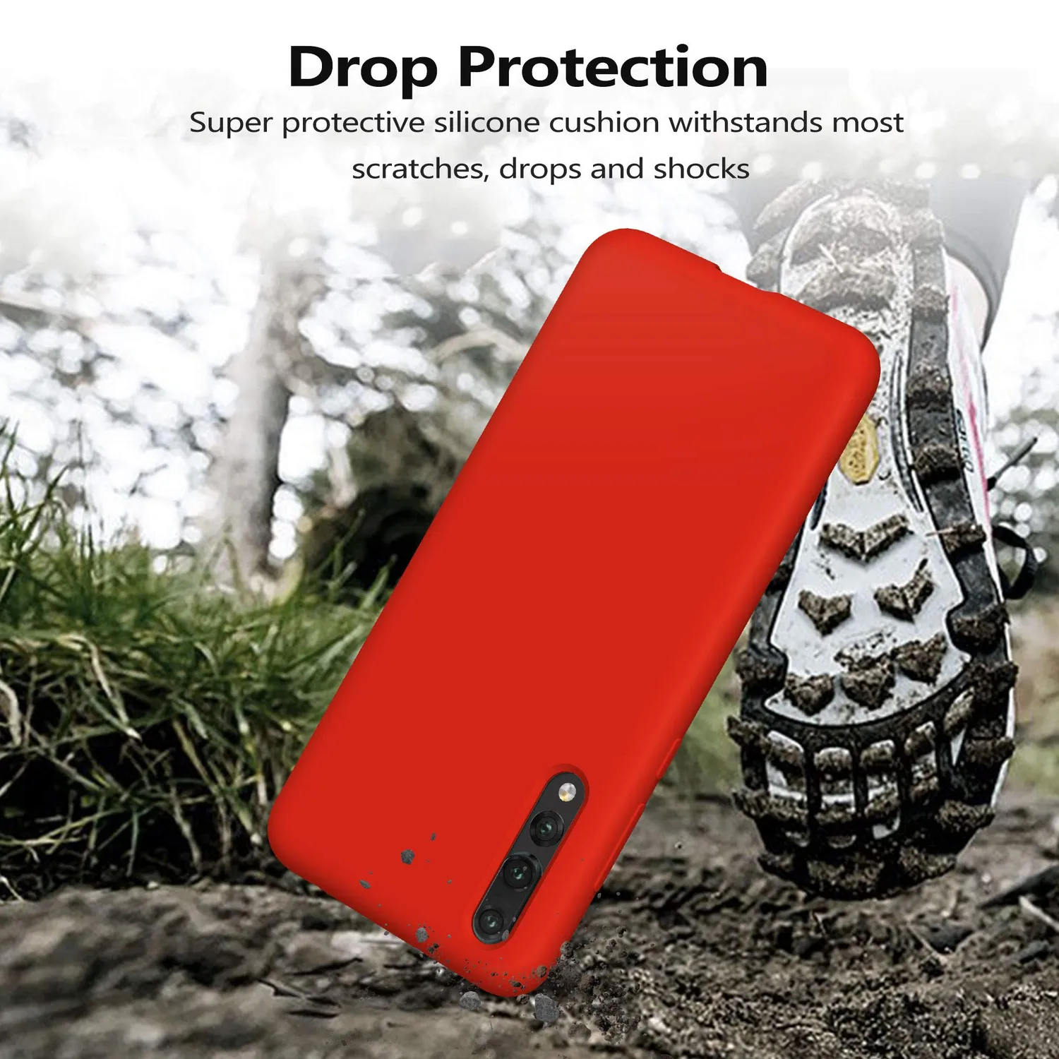 YATWIN Huawei P20 Pro Silikonhülle Rot Microfaser