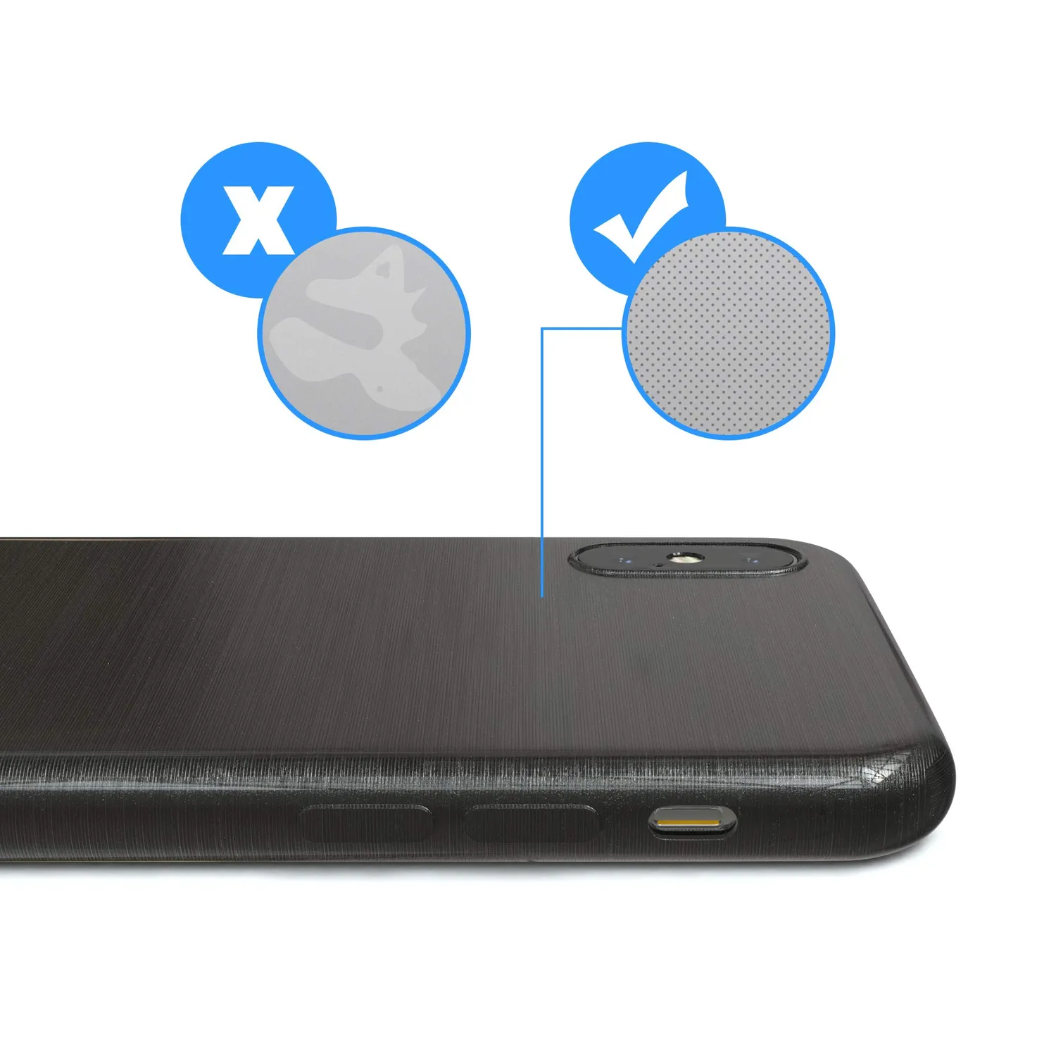 EAZY CASE iPhone X/XS TPU Hülle Brushed Anthrazit Edelstahl-Optik