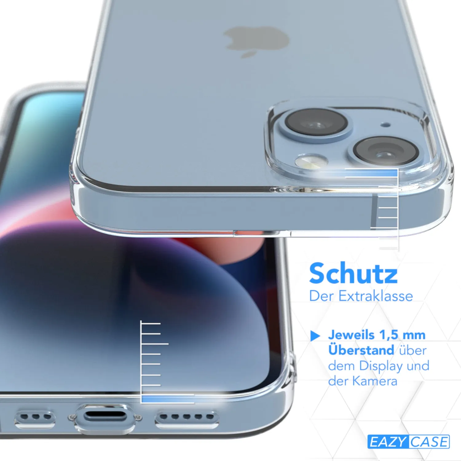 EAZY CASE Clear iPhone 14 Silikonhülle Transparent durchsichtig
