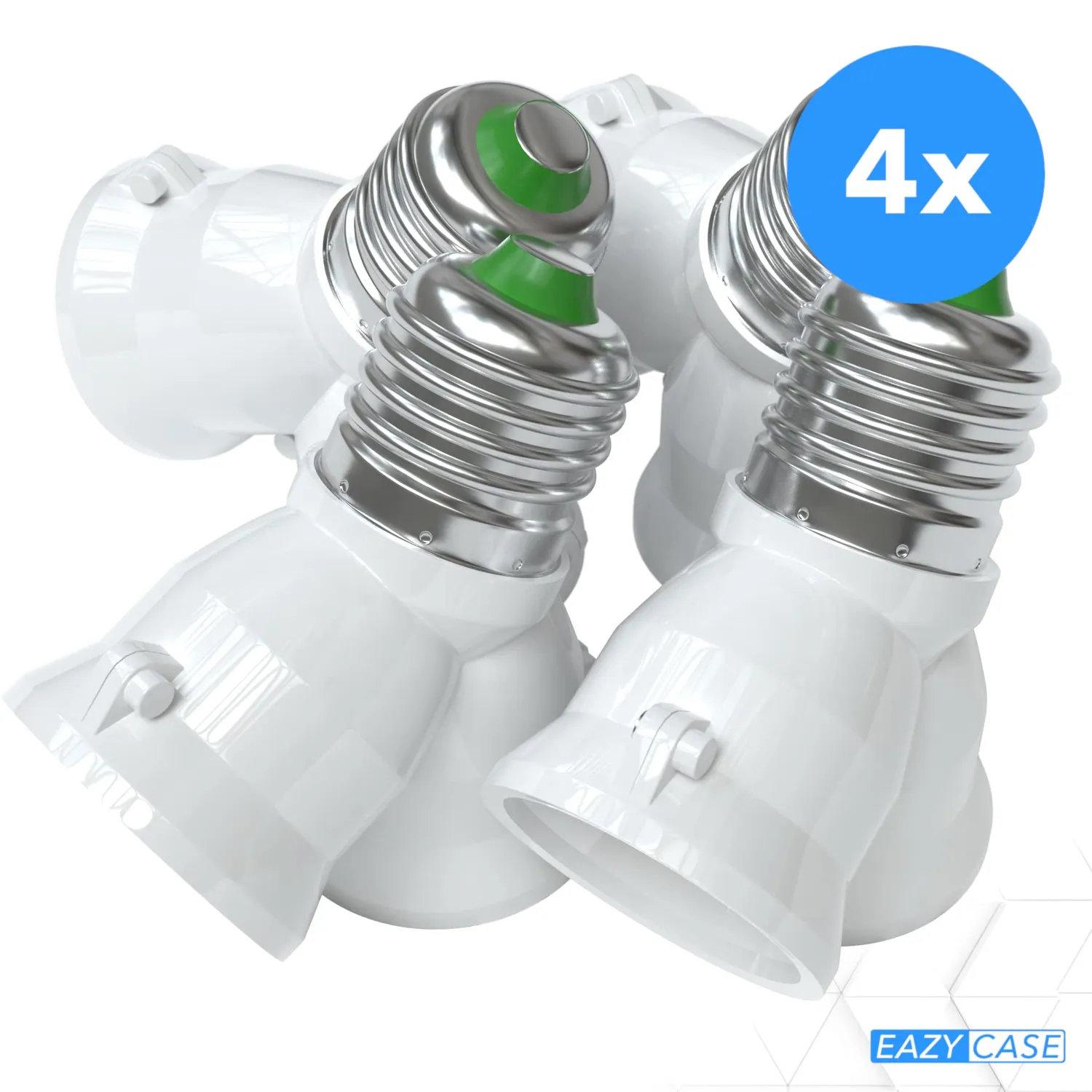 EAZY CASE E27 Y-Splitter Lampenadapter 4er Weiß