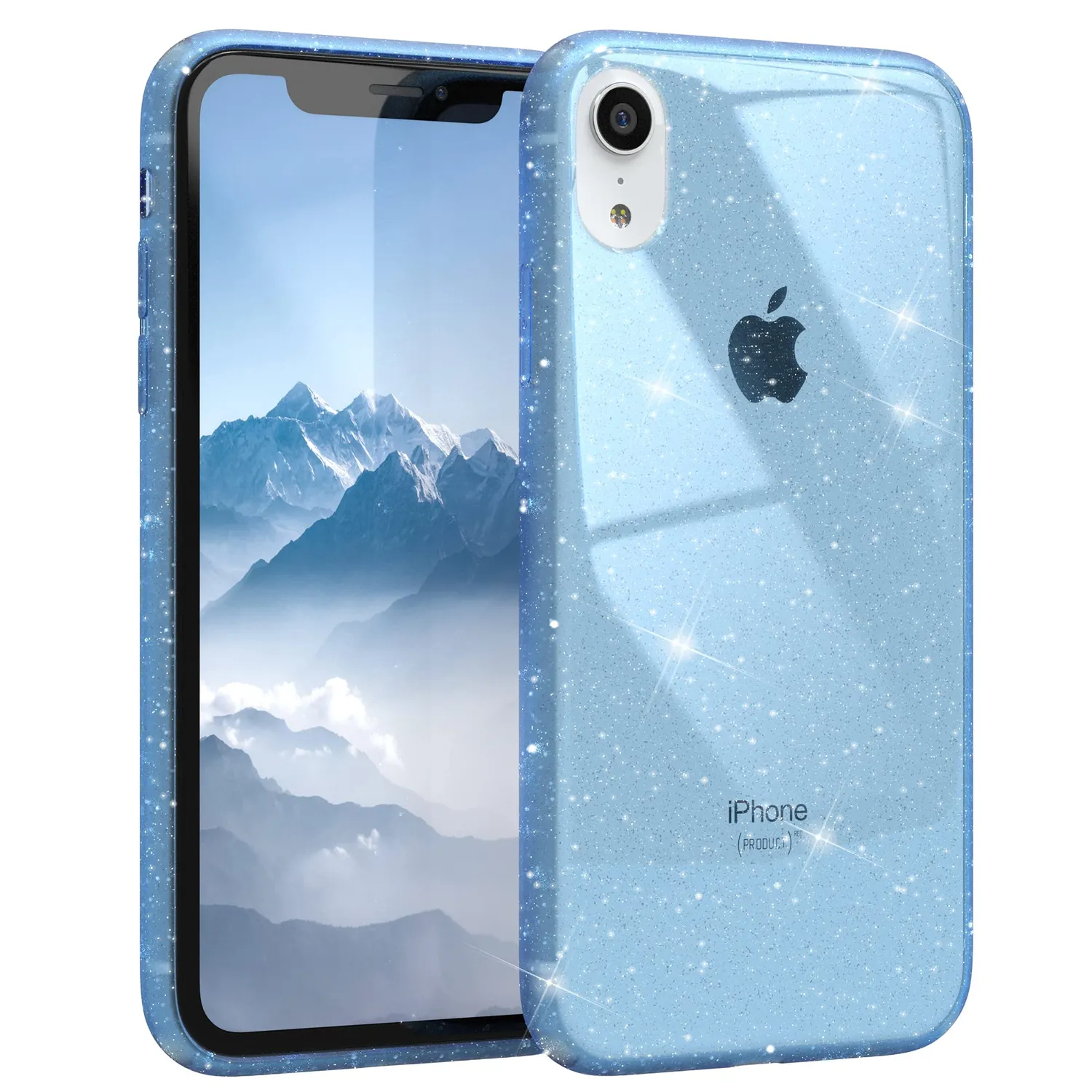 EAZY CASE iPhone XR Glitzerhülle transparent Anthrazit
