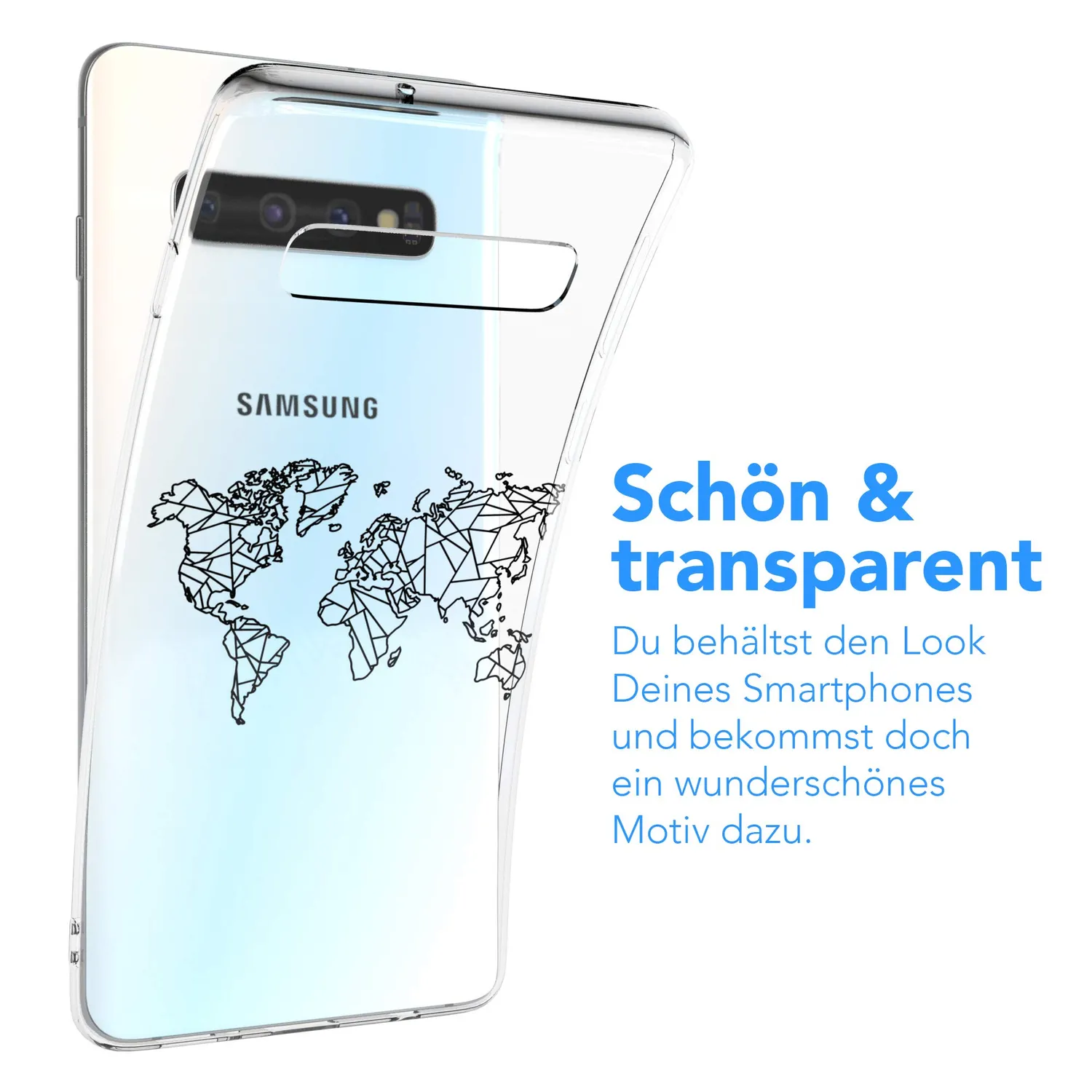 EAZY CASE Galaxy S10 Handyhülle IMD Karte Schwarz ultradünn
