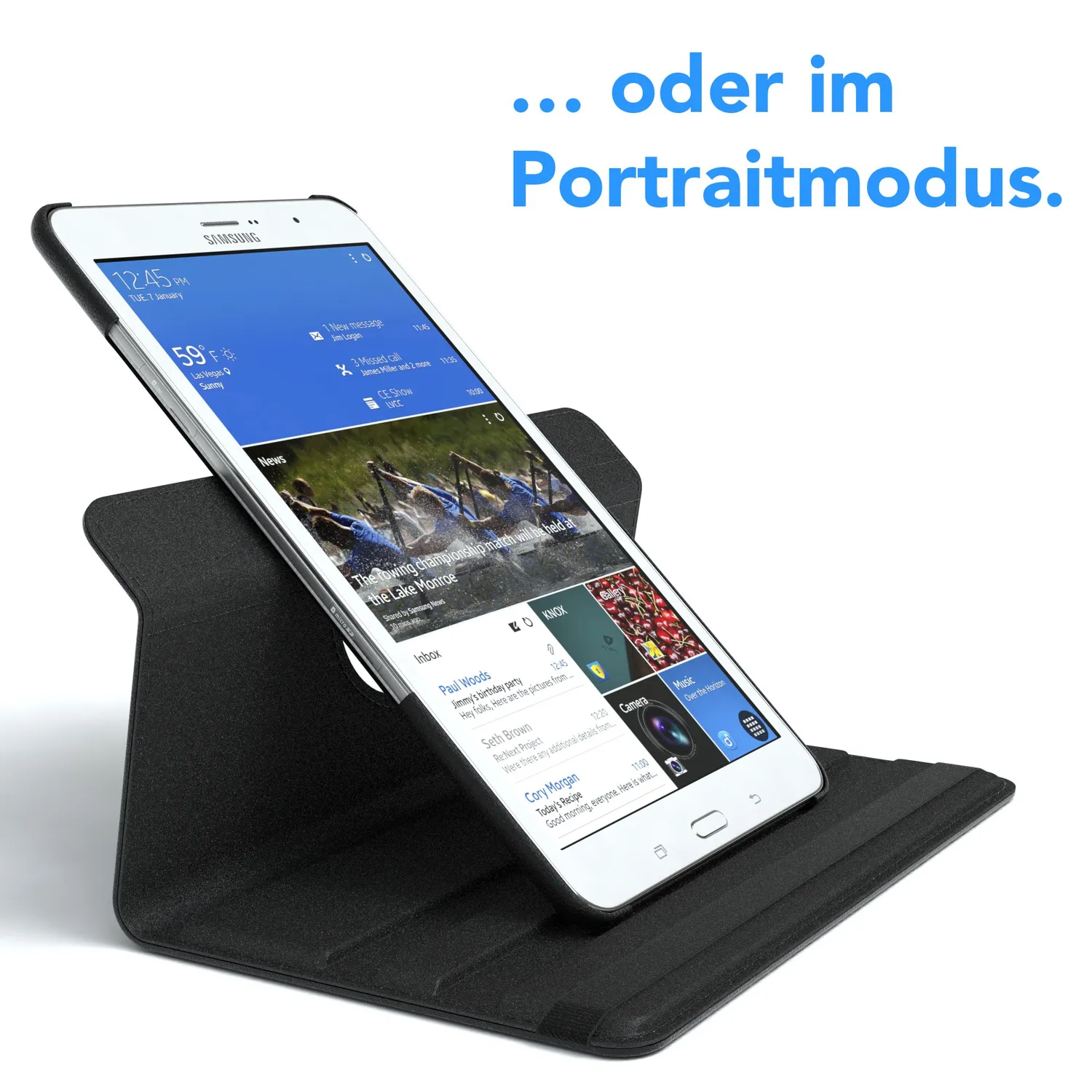 EAZY CASE Galaxy Tab Pro 8.4 Tablethülle 360° Schwarz Leder