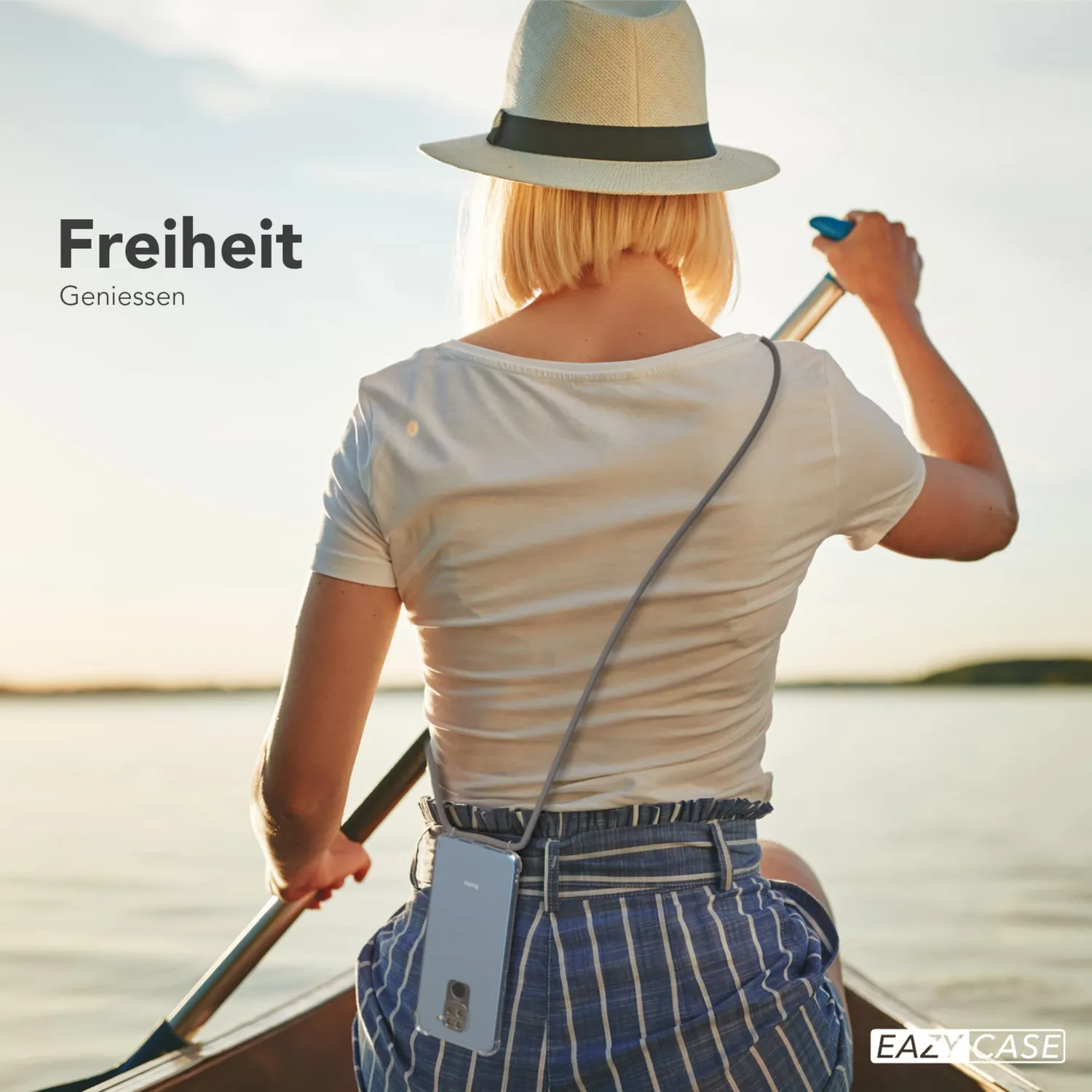 EAZY CASE Redmi Note 9 Handykette Anthrazit mit Band Silikon