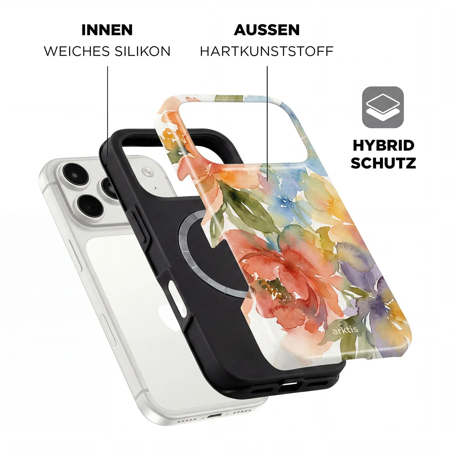 arktis iPhone 17 Pro Floral Hülle mit MagSafe