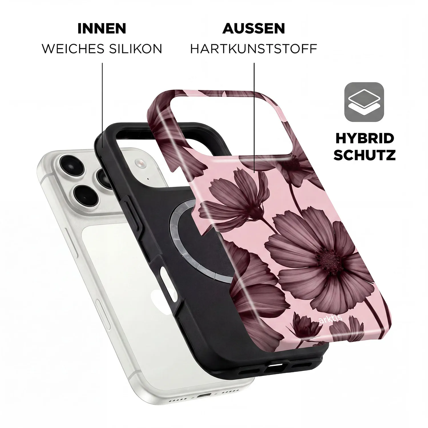 arktis Bloom iPhone 17 Pro Max Hülle MagSafe