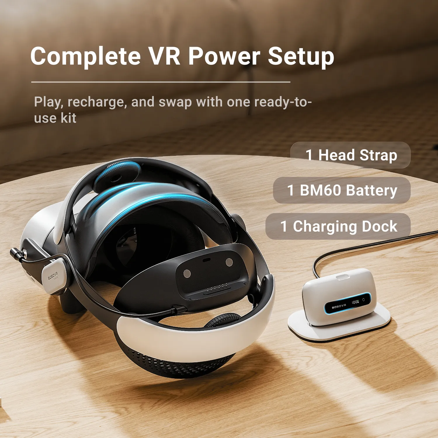 BOBOVR M3 Pro+ Akku-Strap Quest 3 3S BM60