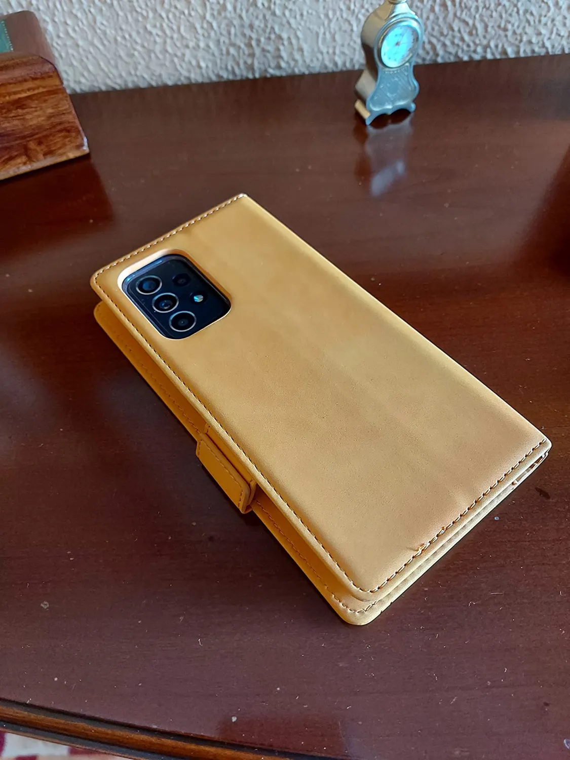 YATWIN Galaxy A52s 5G Klapphülle Schwarz mit Panzerglas