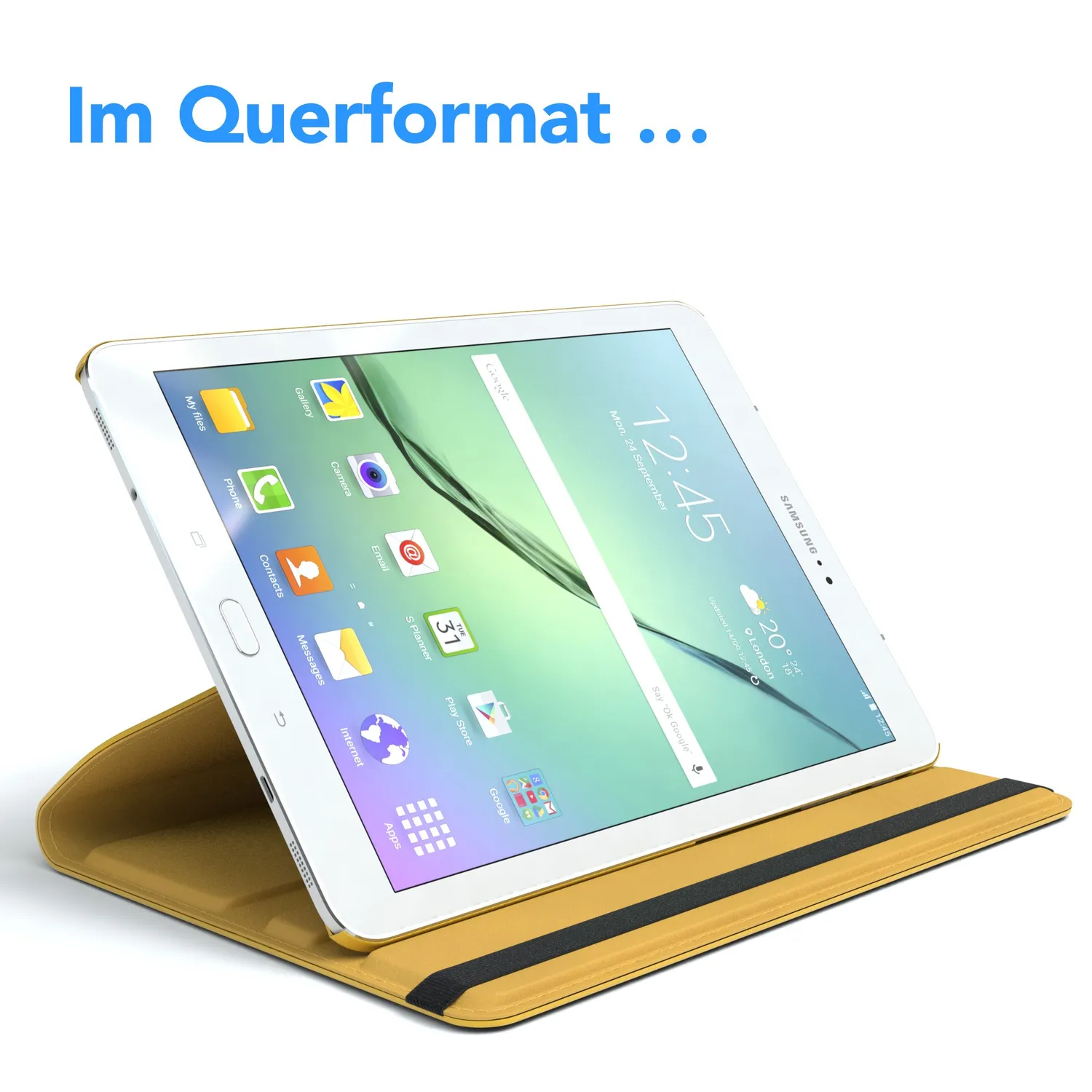 EAZY CASE Galaxy Tab S2 8.0 Tablethülle Gelb 360° Ständer