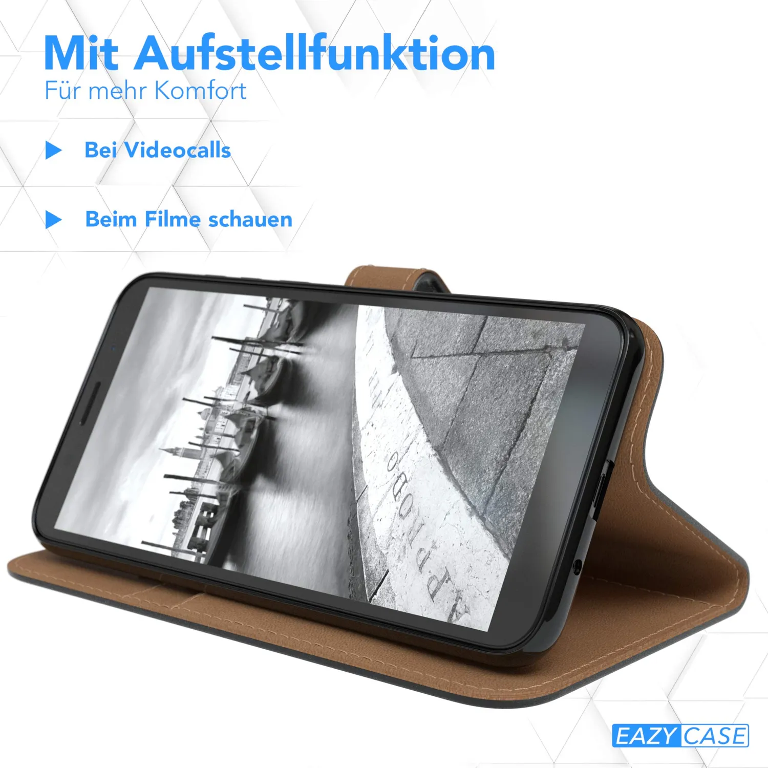 EAZY CASE Huawei Y5P Klapphülle Schwarz Book