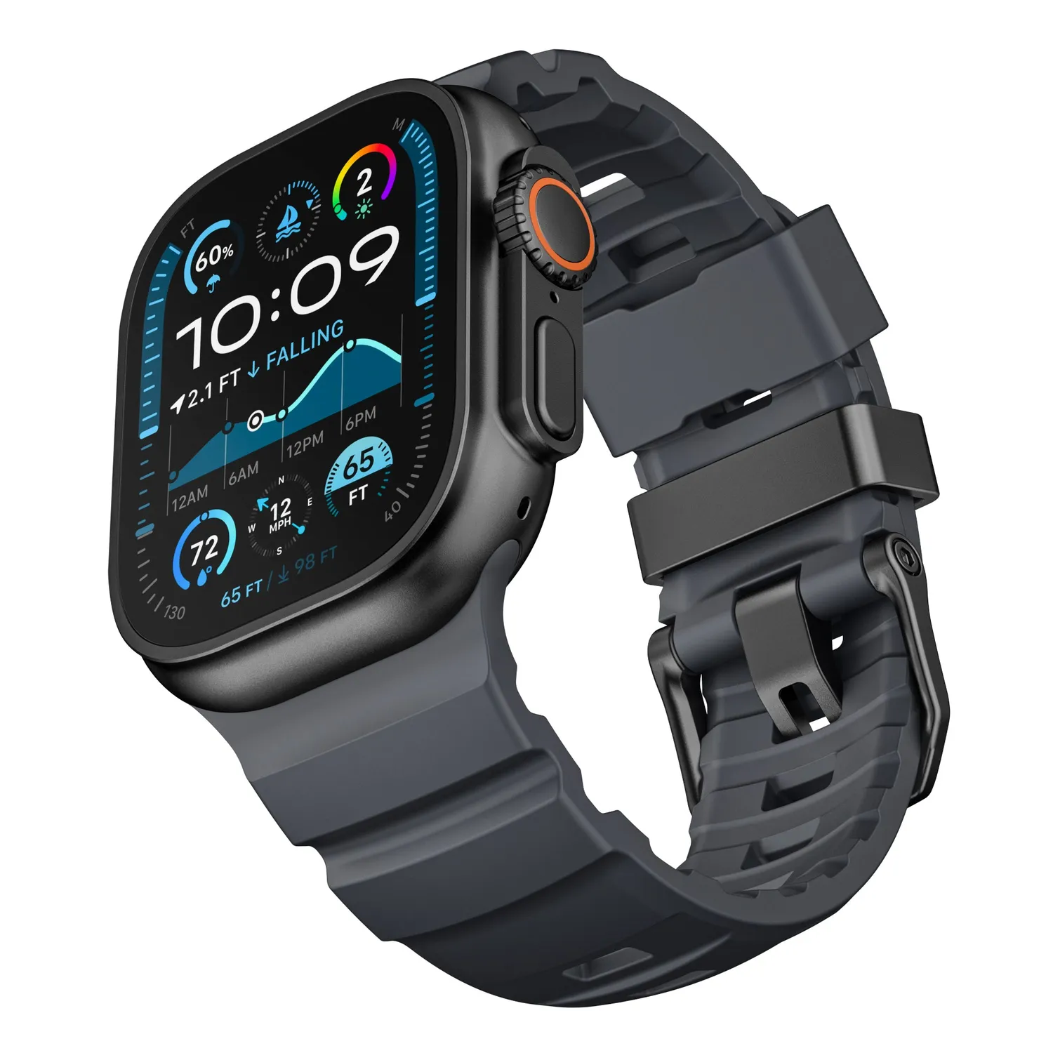arktisband Flux Apple Watch Armband Anthrazit FKM