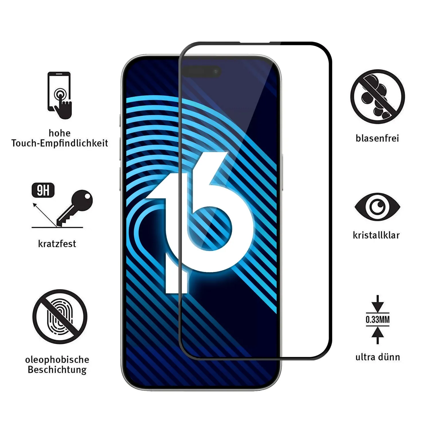arktis iPhone 16 Sparpaket Hülle+Glas transparent Qi