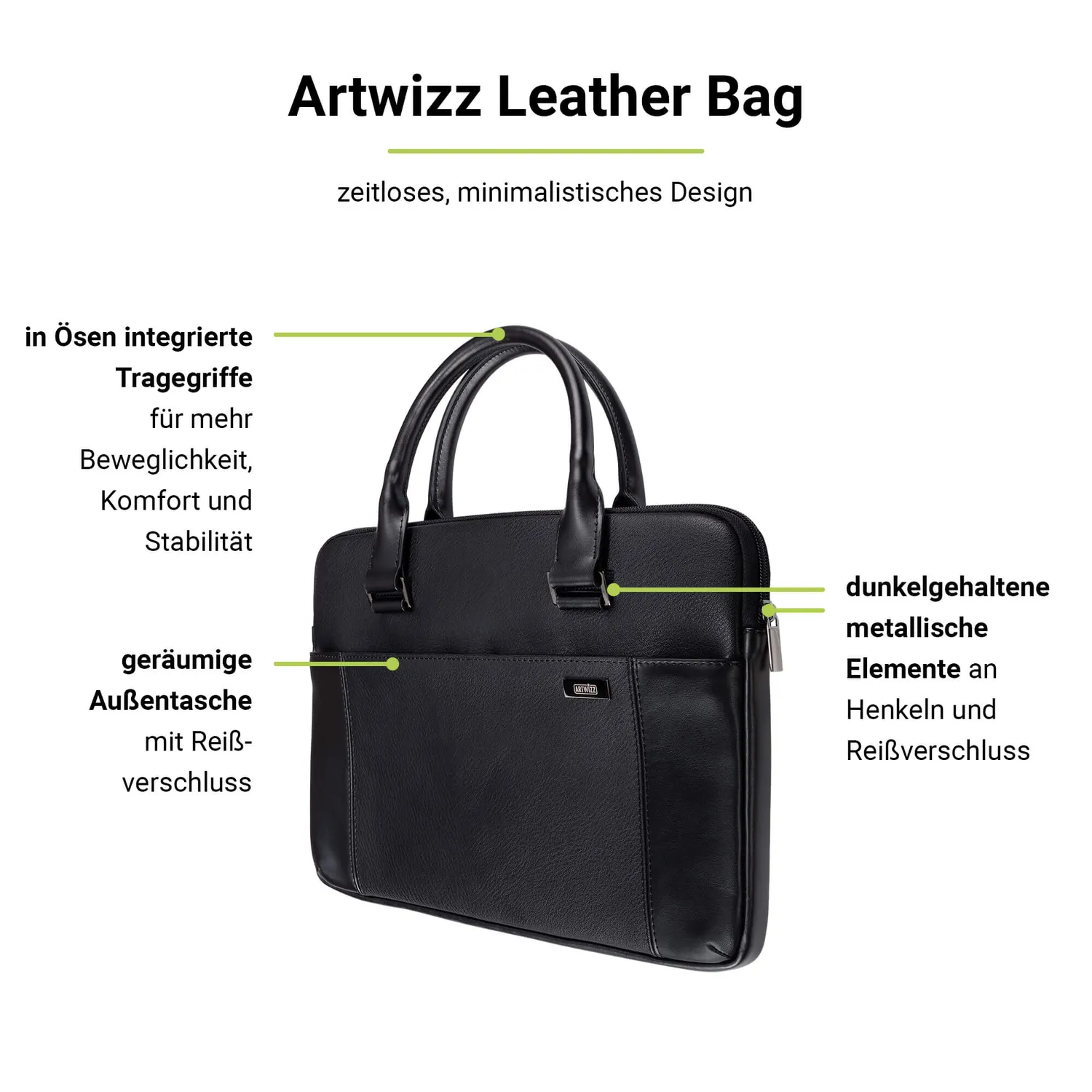 Artwizz Leather Bag 13-14 Zoll Laptoptasche Leder