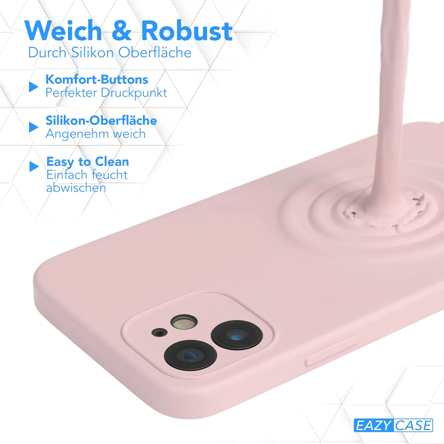 EAZY CASE Premium Silikon Handykette iPhone 12 Rose Gold flexibel