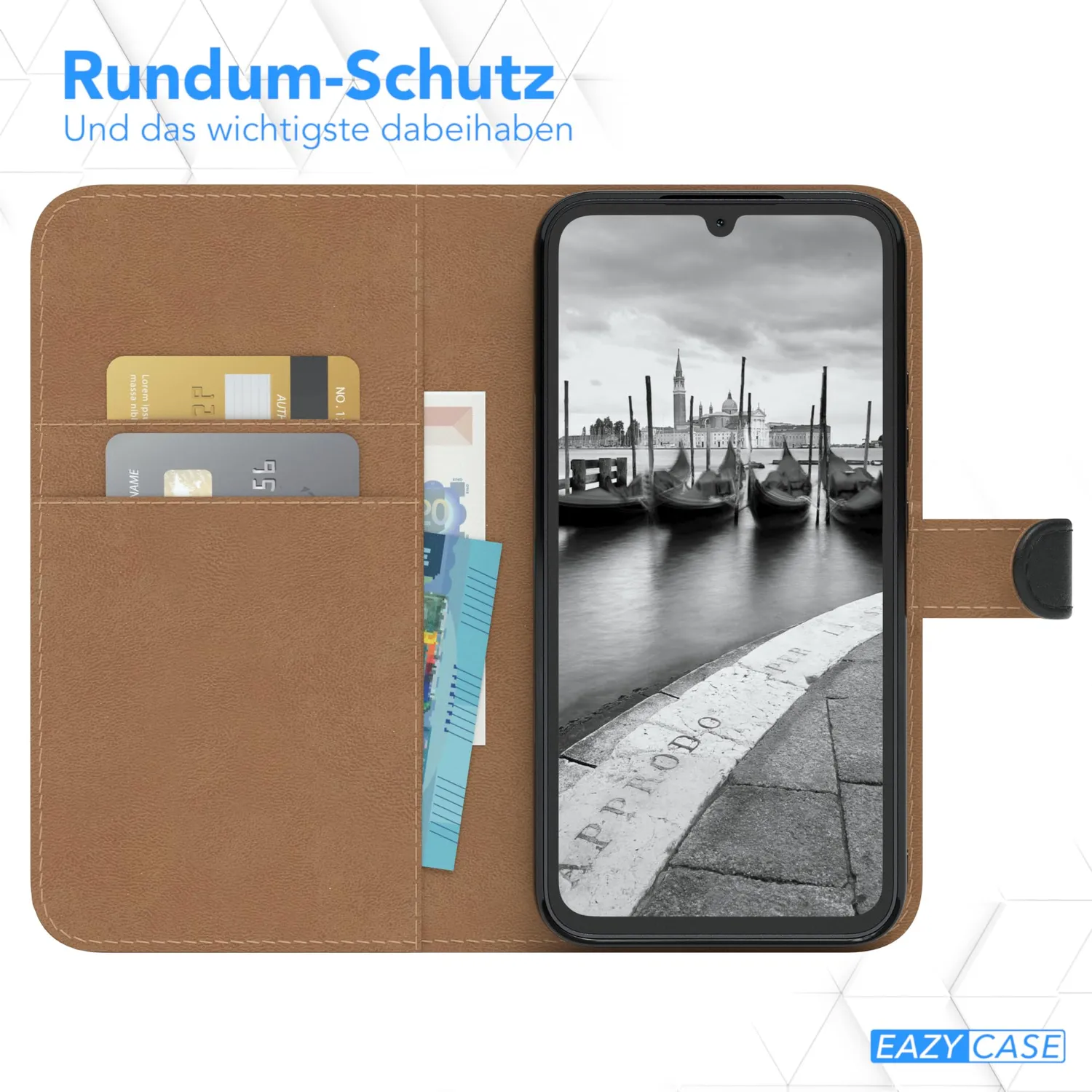 EAZY CASE Book Galaxy A34 Klapphülle Schwarz Kunstleder
