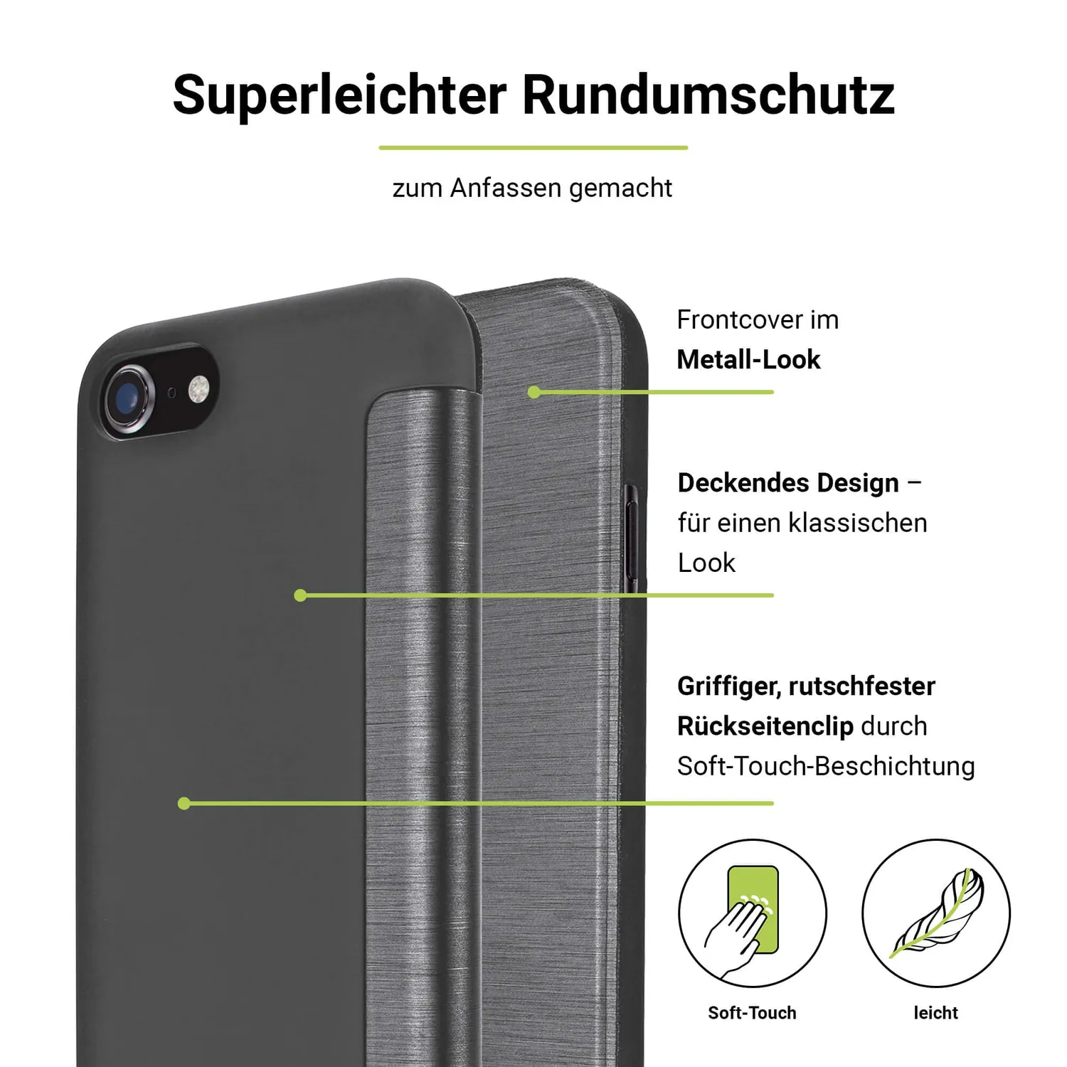 Artwizz SmartJacket iPhone SE 2022 Flip-Cover schwarz