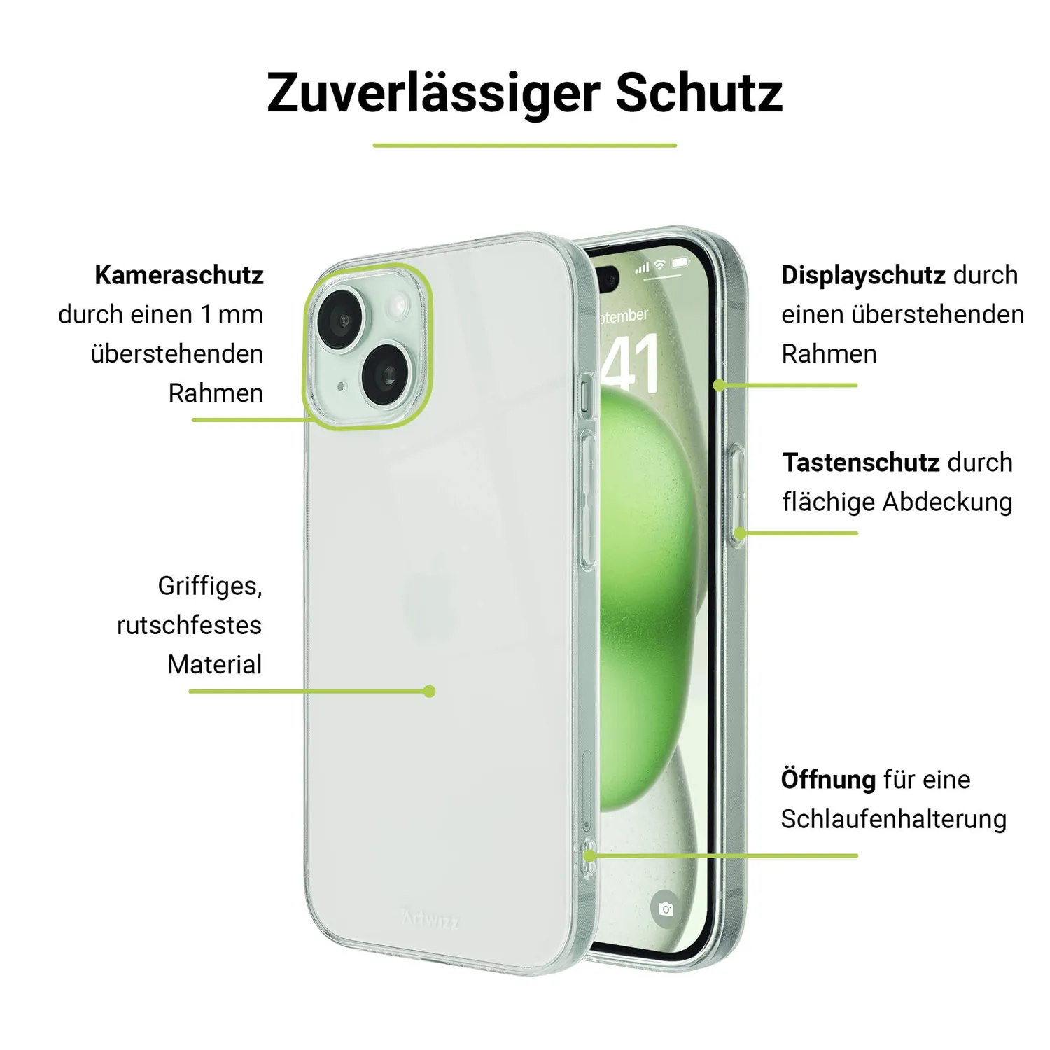 Artwizz NoCase iPhone 16 Hülle transparent ultra-dünn