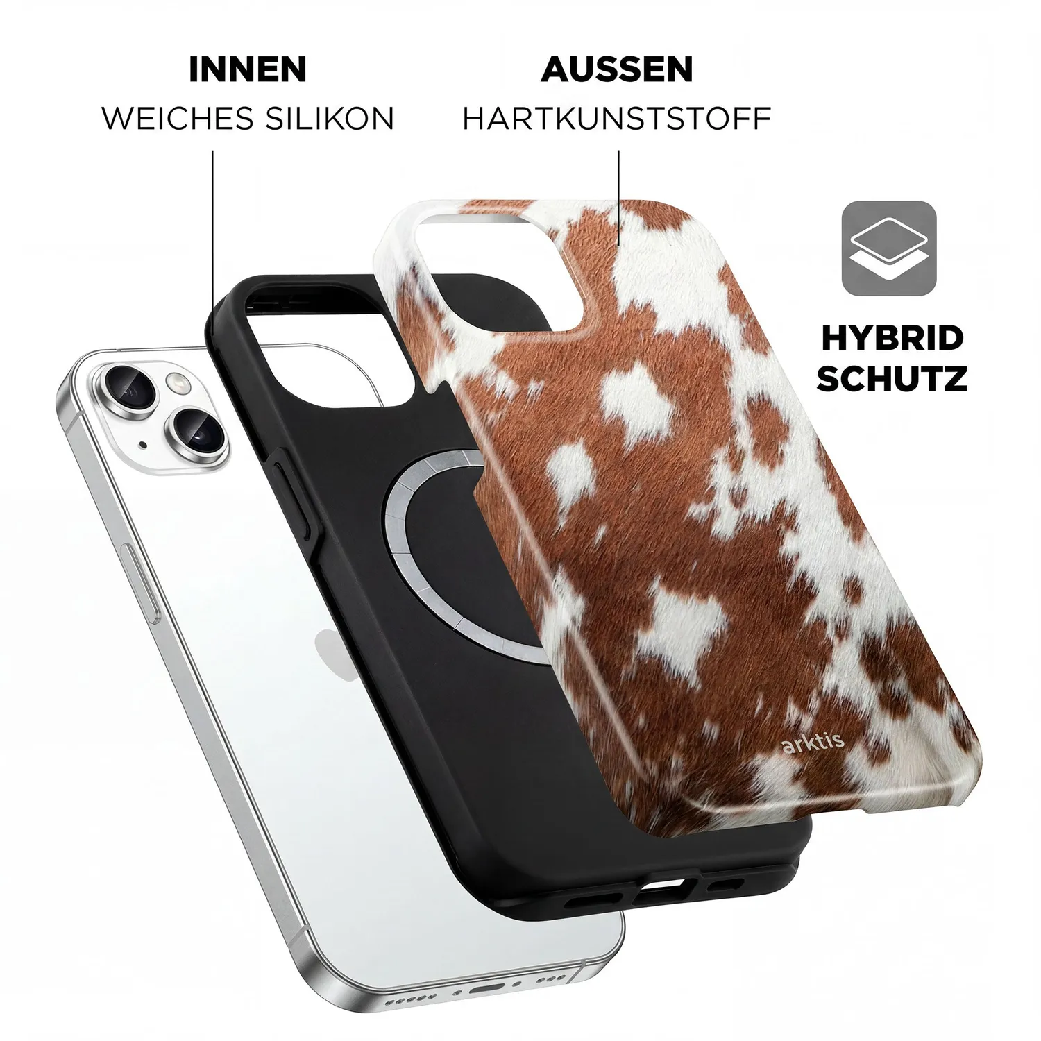 arktis iPhone 15 Hülle Cow MagSafe