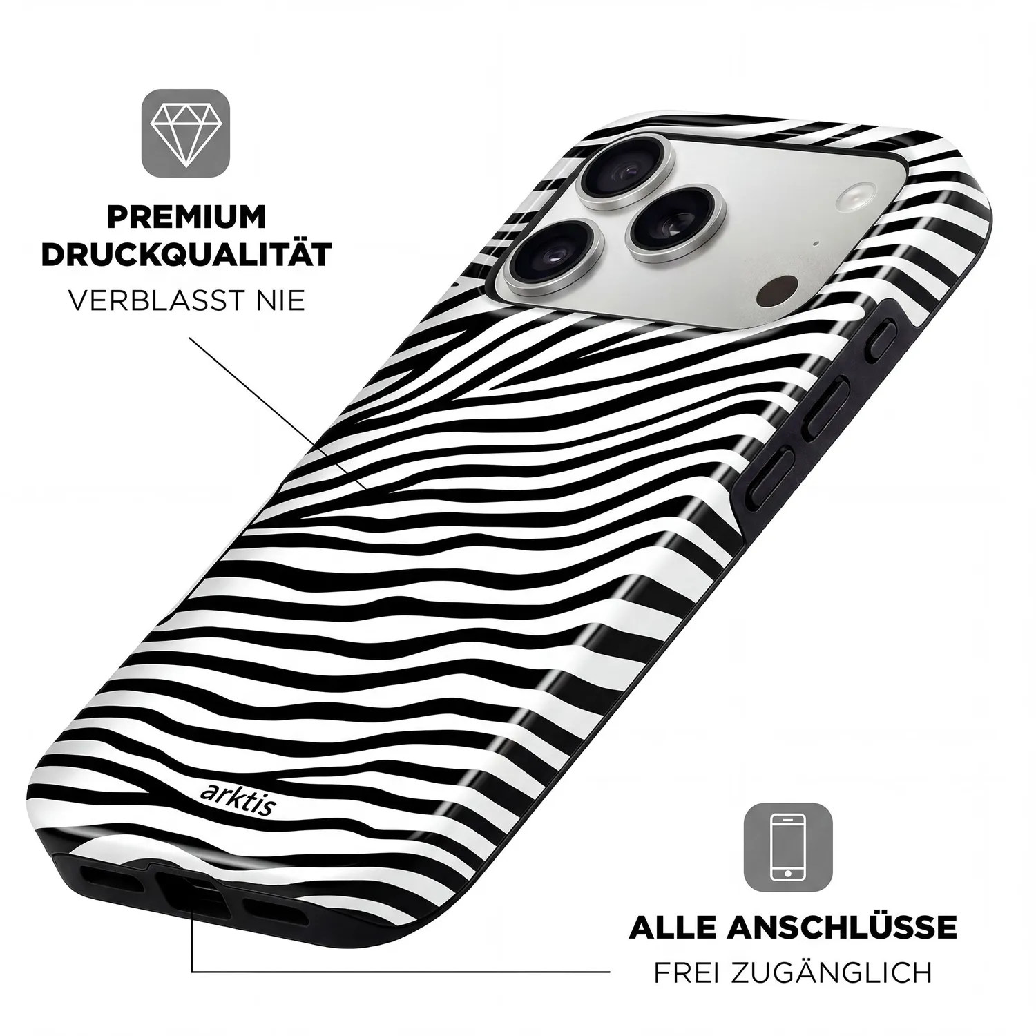 arktis Zebra Hülle iPhone 14 Pro Max mit MagSafe Print
