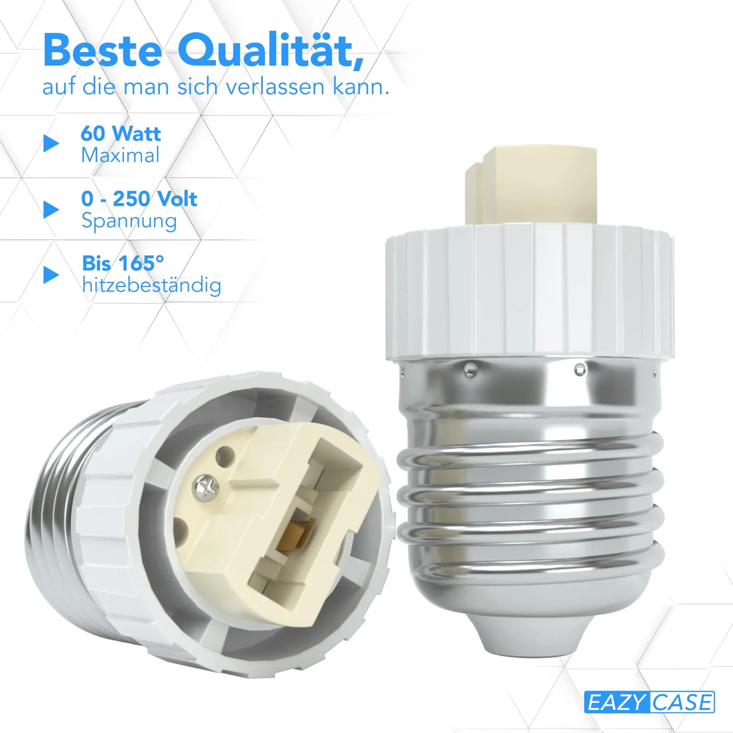 EAZY CASE E27 auf G9 Lampensockel Adapter Weiß 4er