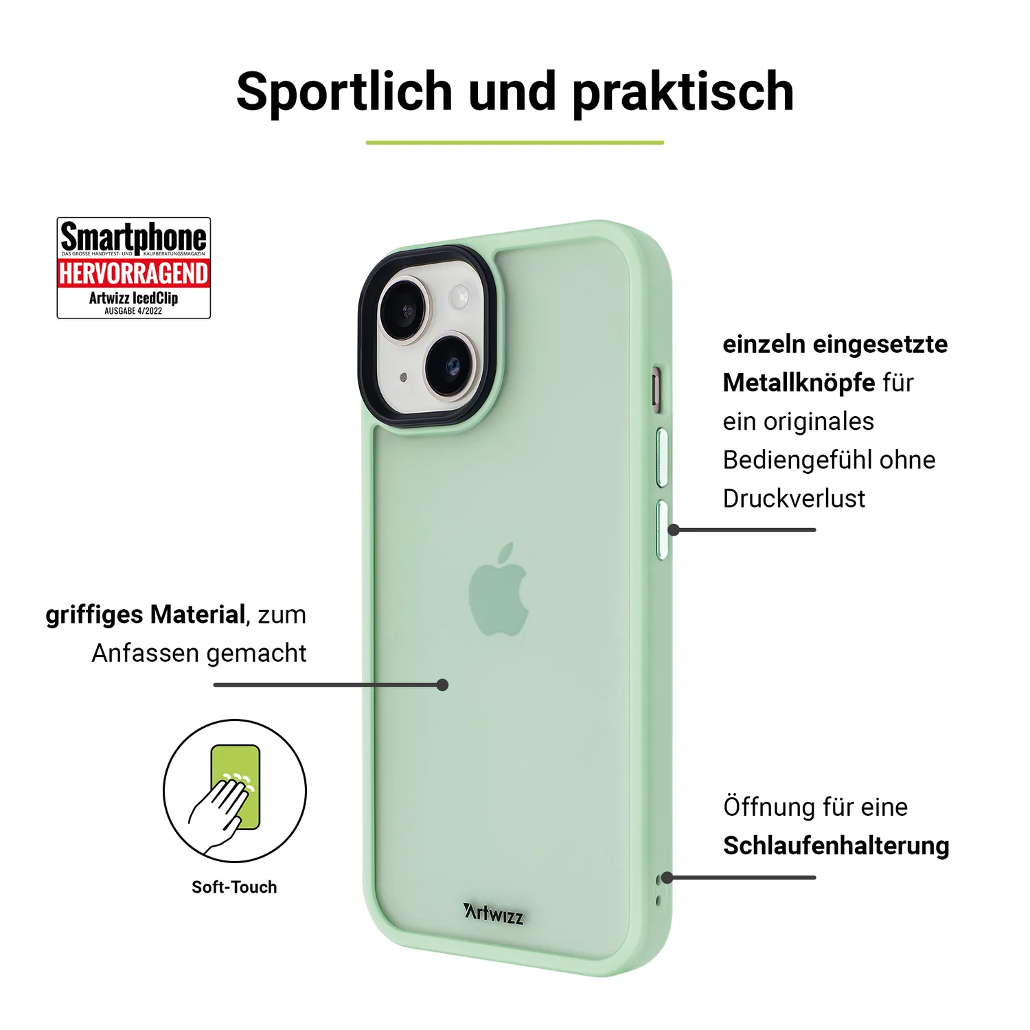 Artwizz IcedClip iPhone 13 Schutzcase matt Frost