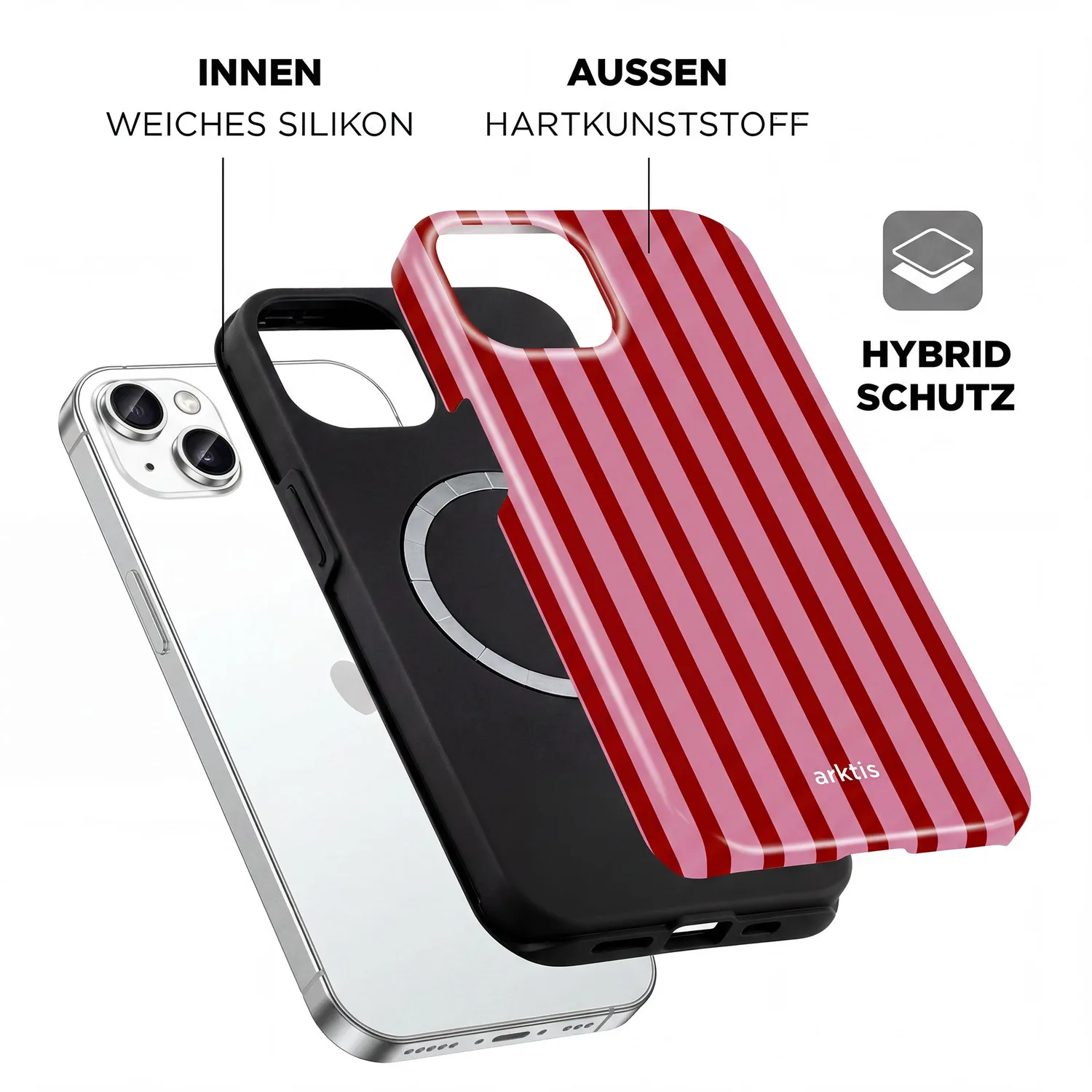 arktis Stripes iPhone 15 Hülle MagSafe Print