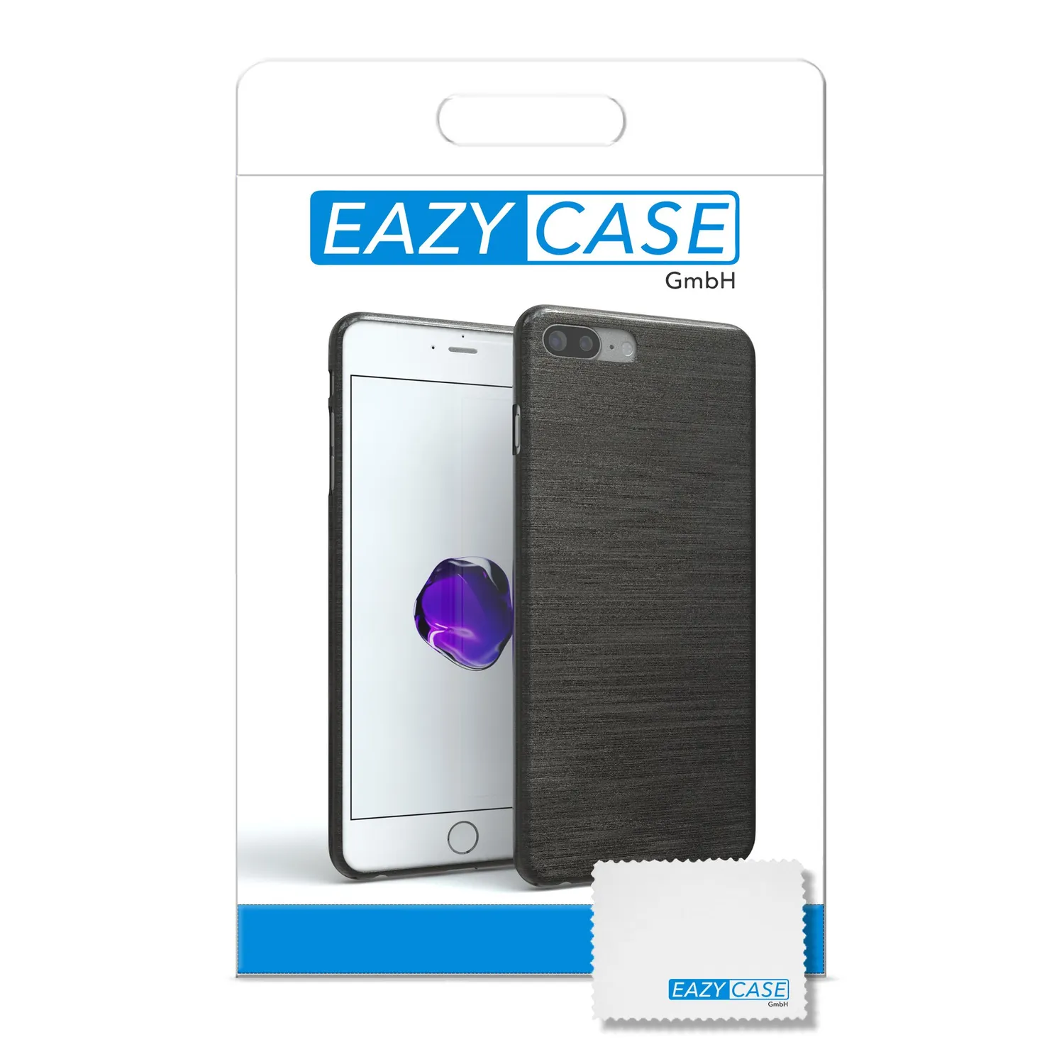 EAZY CASE iPhone 7 Plus / 8 Plus Hülle Anthrazit gebürstet