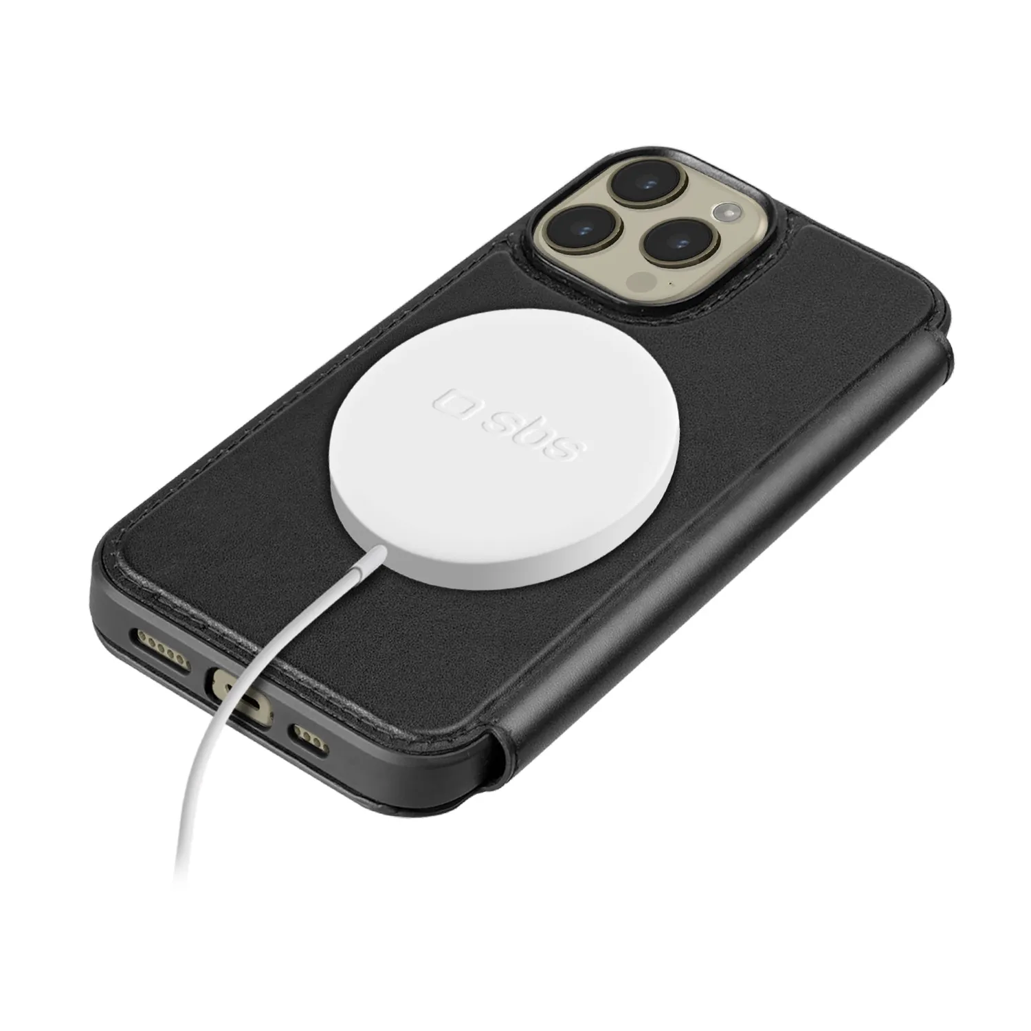 SBS iPhone 14 Pro Max Book Hülle MagSafe schwarz Leder