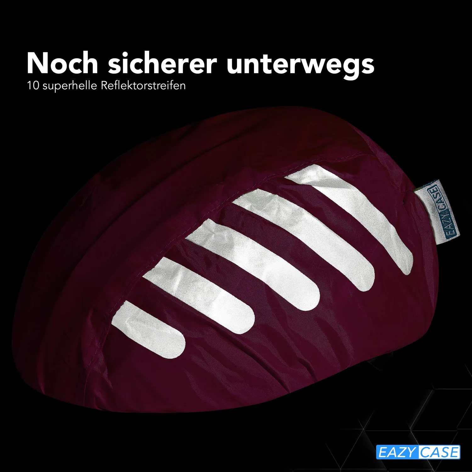 EAZY CASE Helmüberzug Fahrradhelm Regenschutz Pink Reflektor