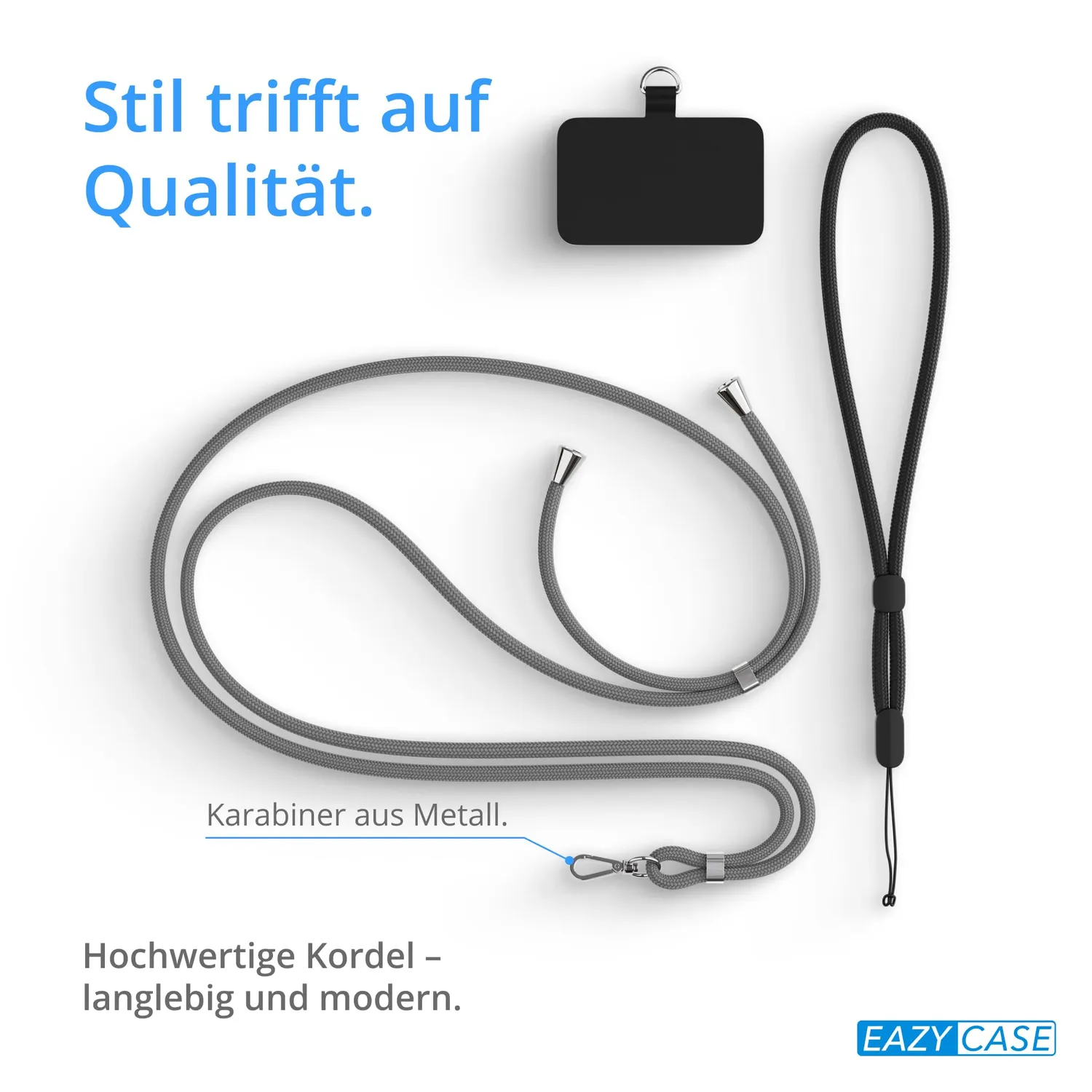 EAZY CASE Universal Handykette Anthrazit Handyband
