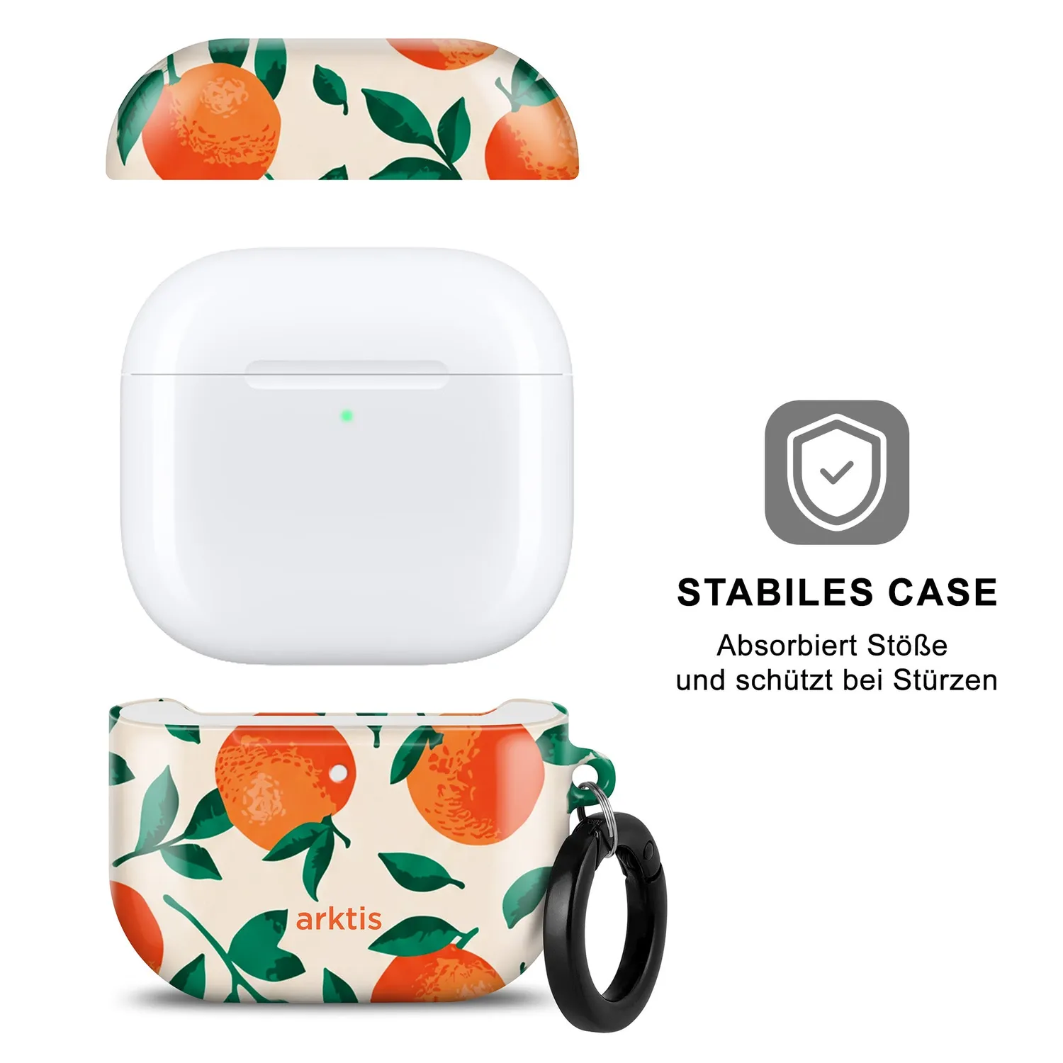 arktis AirPods 4 Hülle Orange Tree Polycarbonat