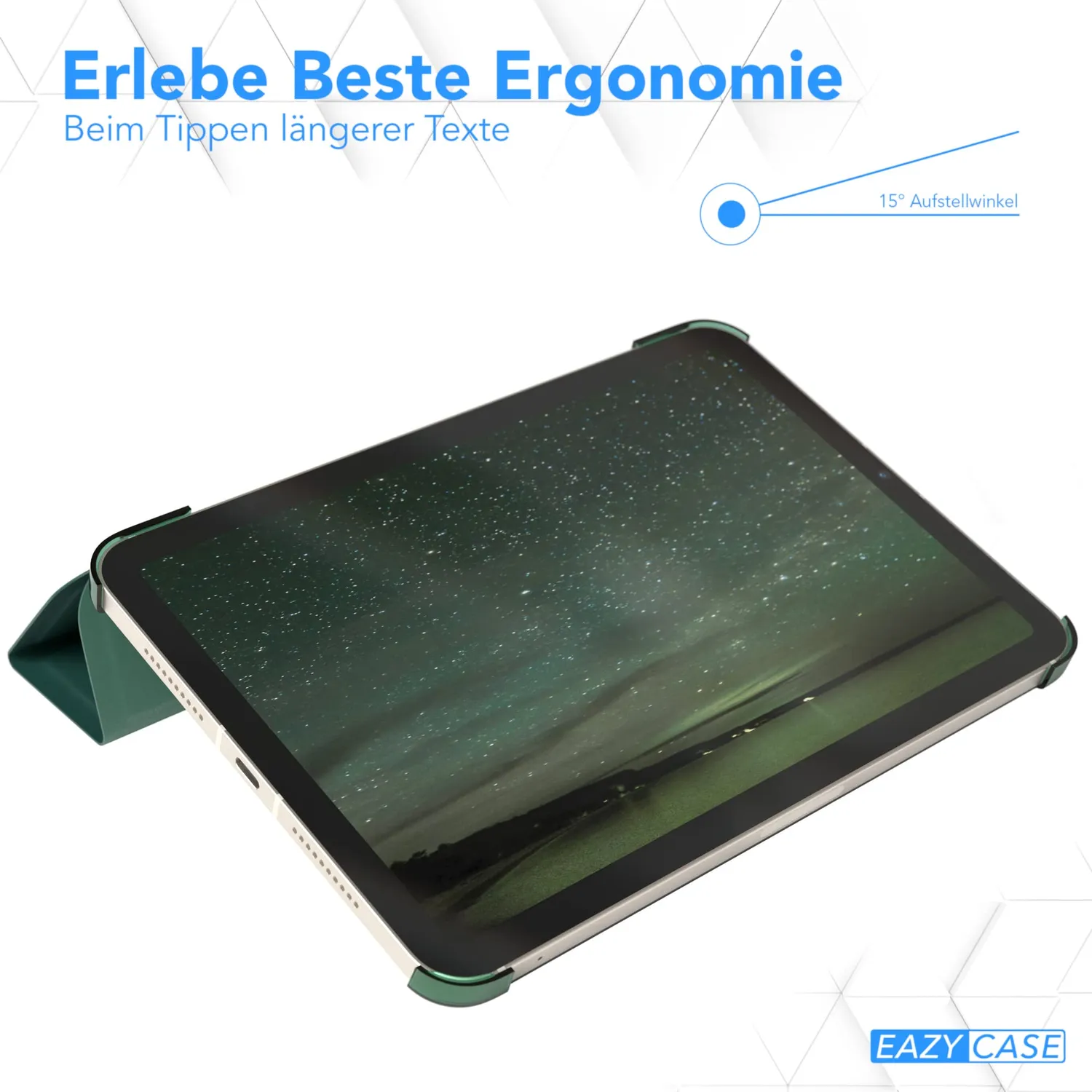 EAZY CASE iPad Mini 4/5 Klapphülle Nacht Grün Leder