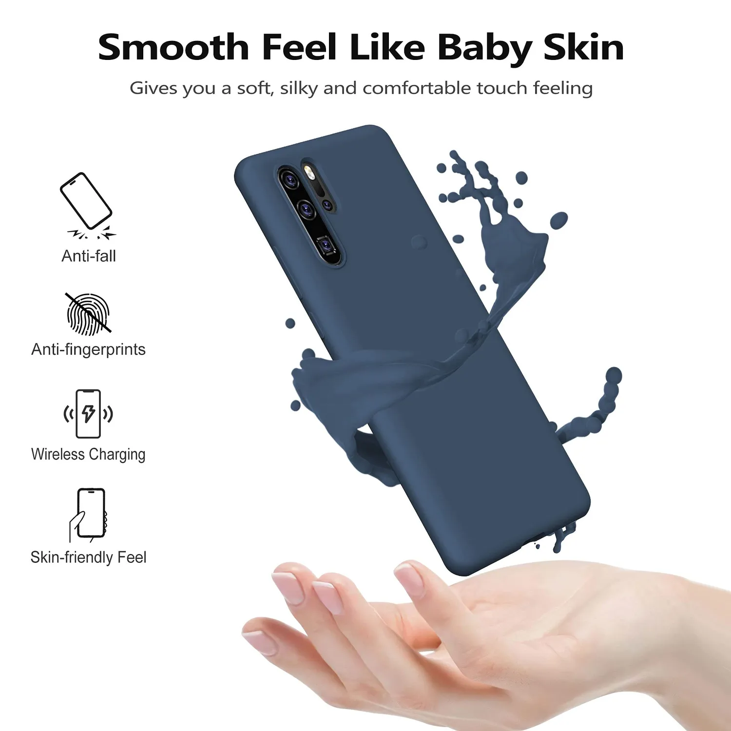 YATWIN Silikonhülle Huawei P30 Pro Blau Dünn