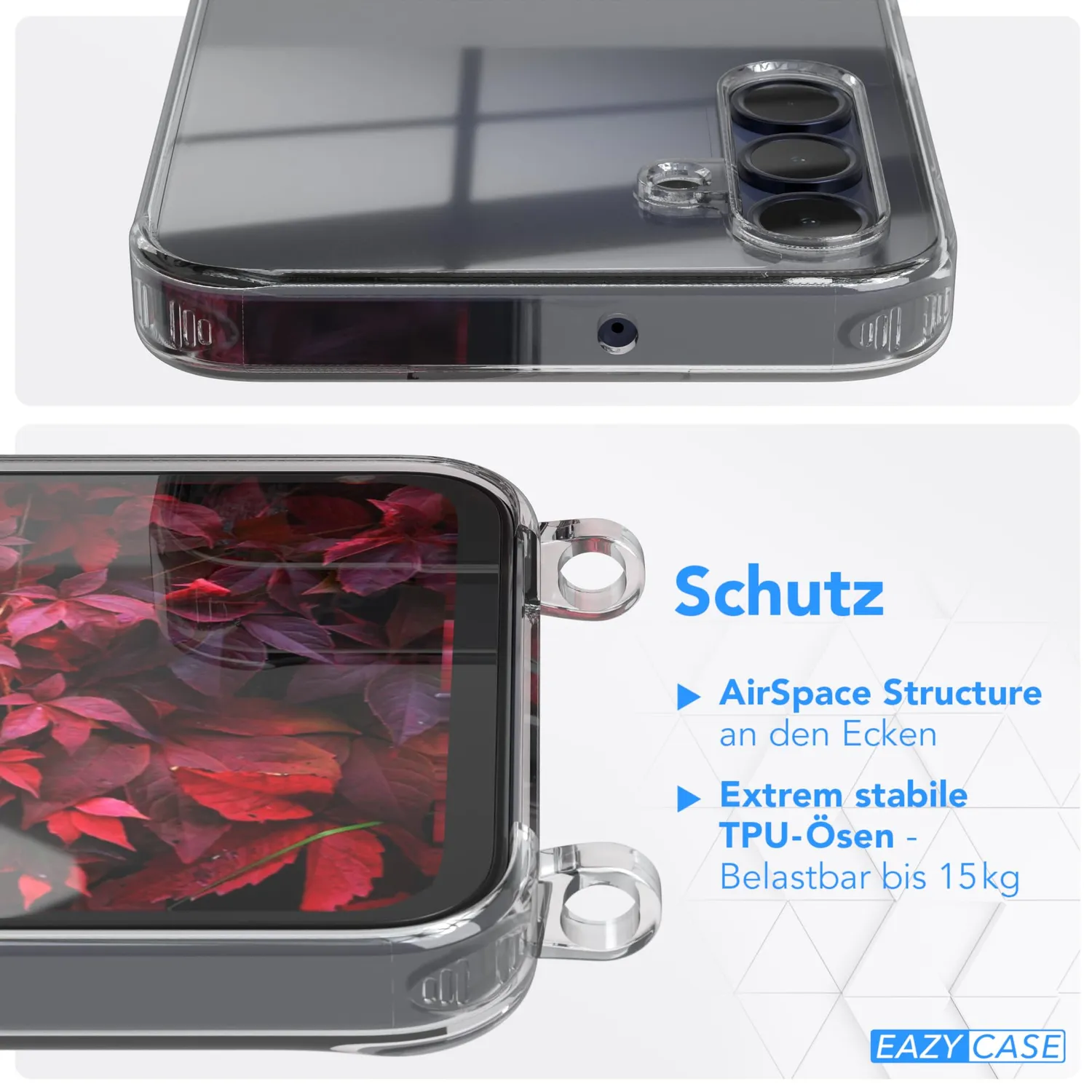 EAZY CASE Galaxy A15 Hülle mit Band Breit Beere