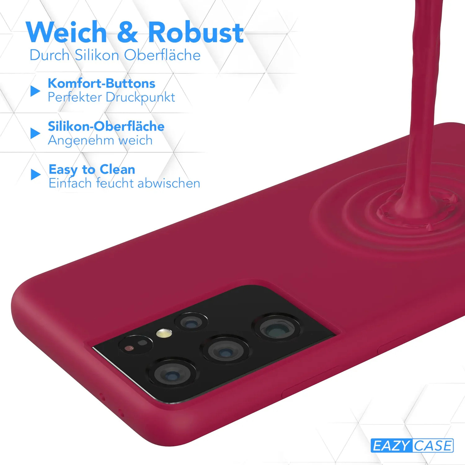 EAZY CASE Galaxy S21 Ultra 5G Silikonhülle Beere Premium