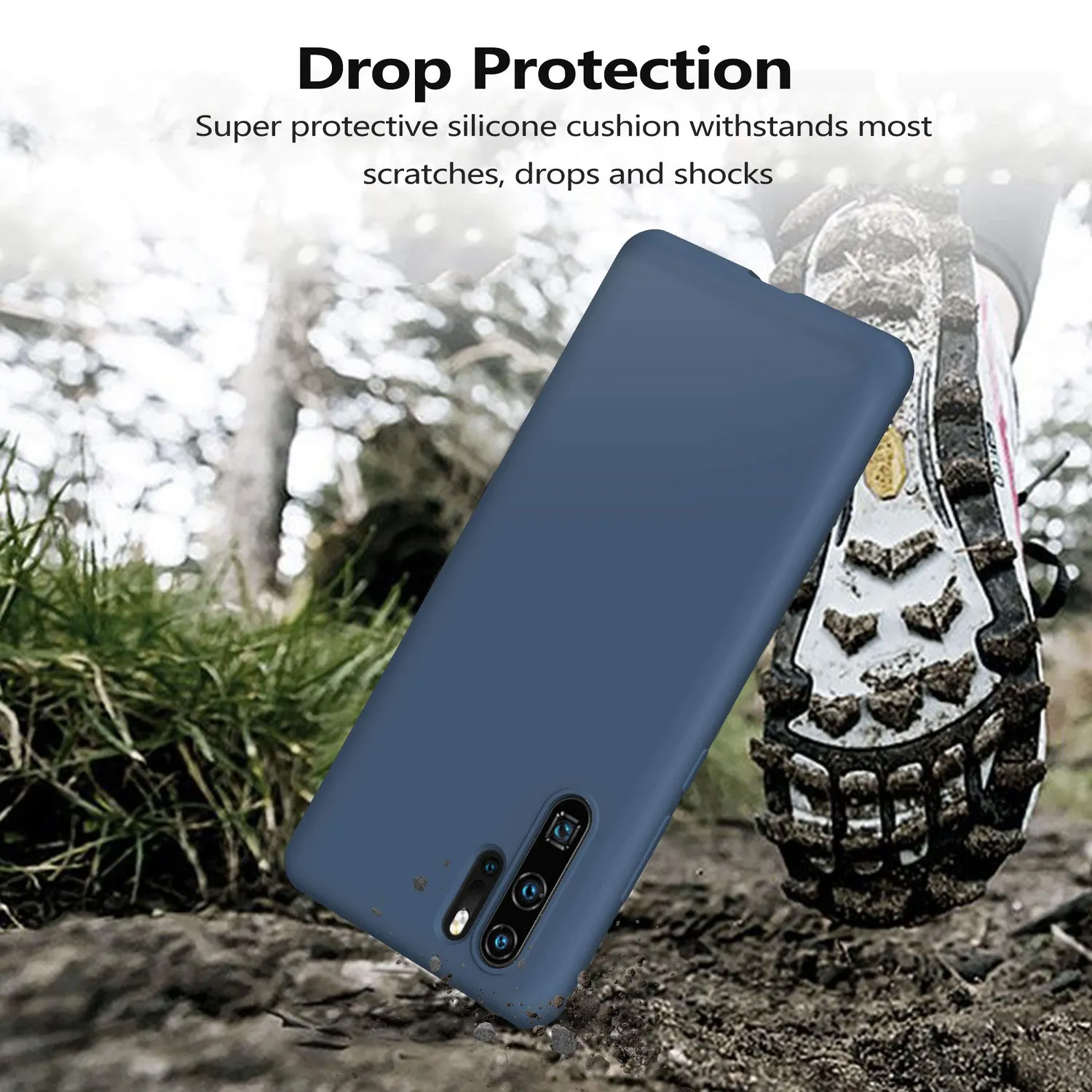 YATWIN Silikonhülle Huawei P30 Pro Blau Dünn