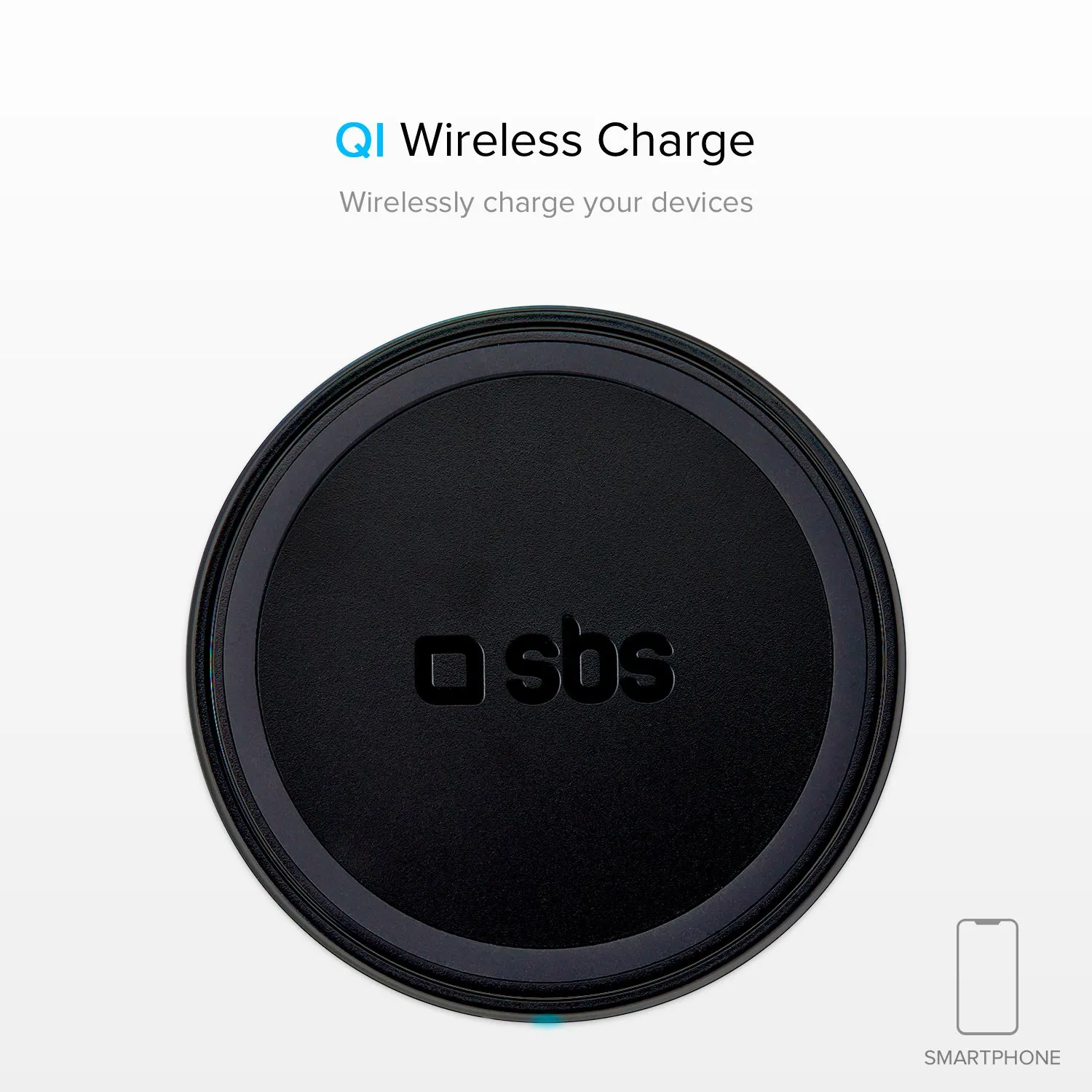 SBS Qi Wireless Charger Ladestation 10 Watt schwarz