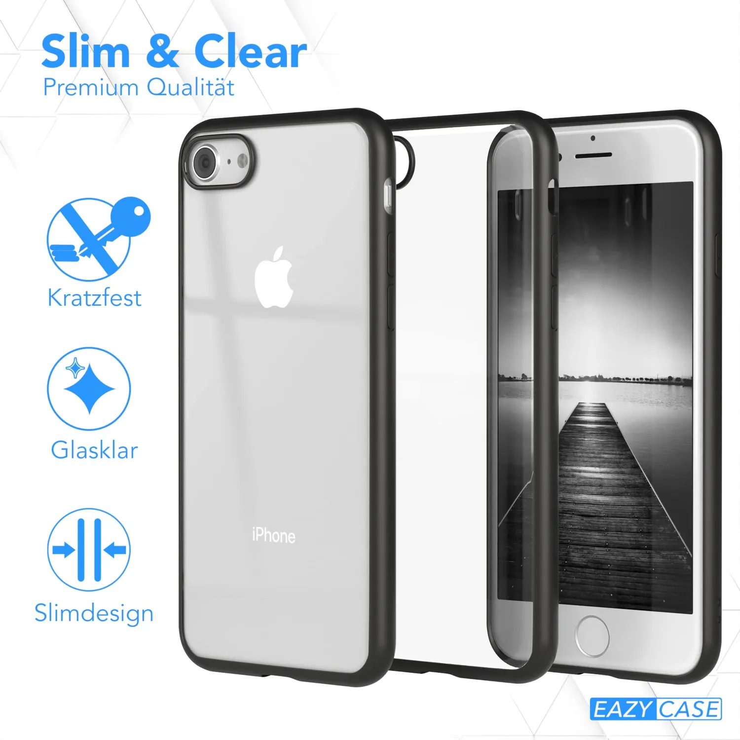 EAZY CASE Clear Hybrid Bumper iPhone SE Schwarz