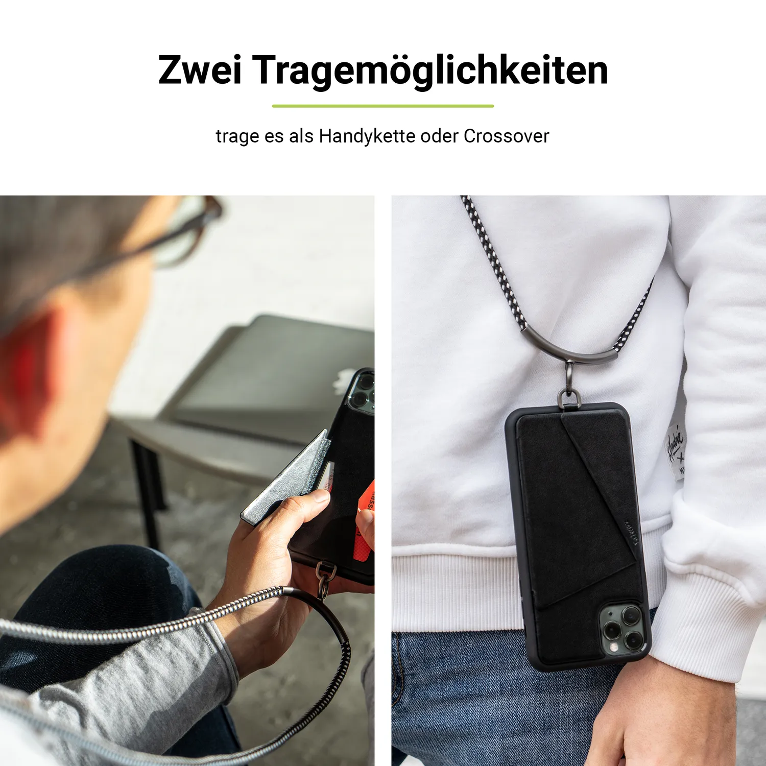 Artwizz HangOn Band Pro Handykette Band schwarz-weiß 130cm