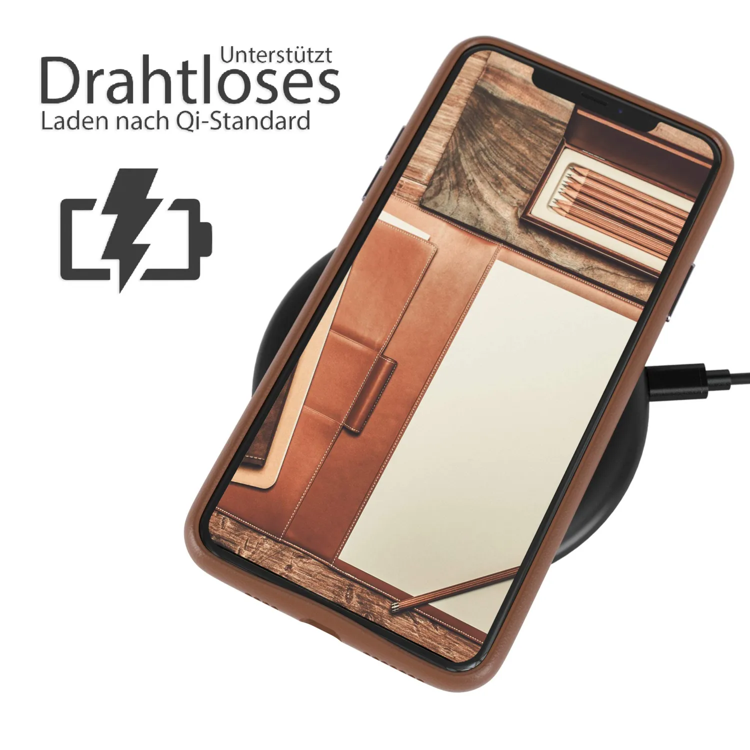 EAZY CASE iPhone 11 Pro Max Kunstlederhülle Braun Kameraschutz