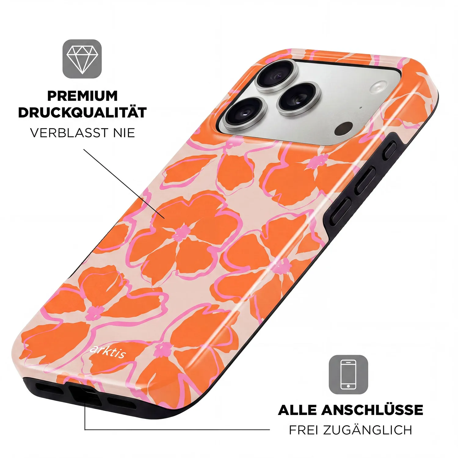 arktis iPhone 16 Hülle Orange Mallow mit MagSafe