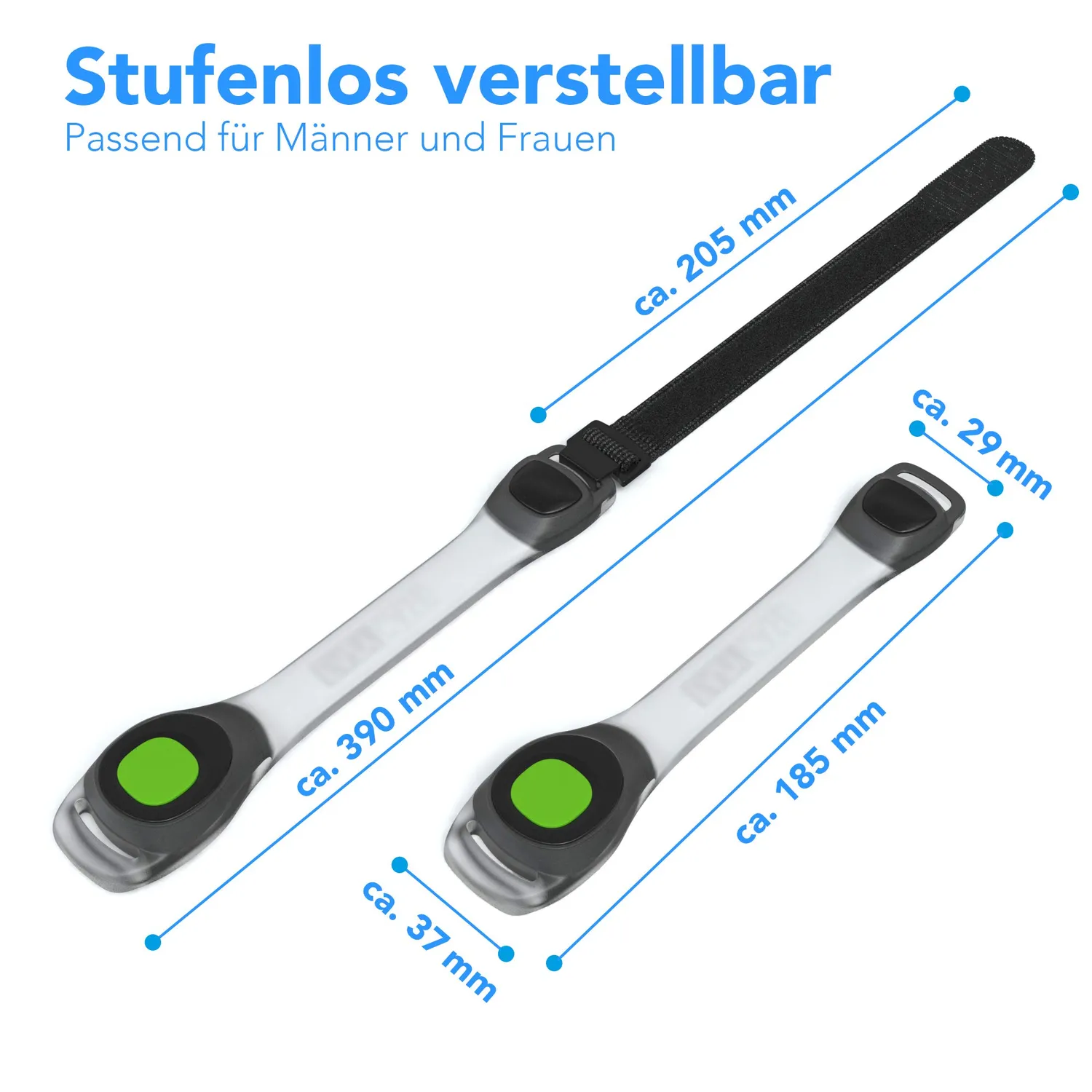 EAZY CASE LED Armband 2er-Set Leuchtband Grün