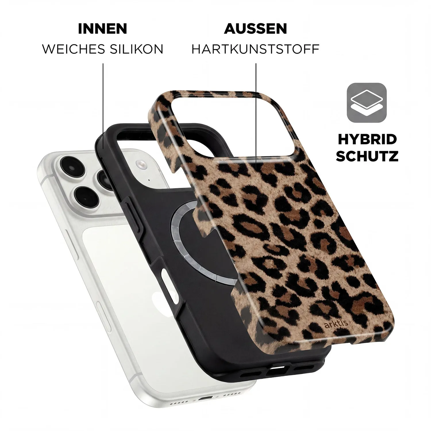 arktis Sweet Leopard iPhone 17 Pro Hülle MagSafe Leo