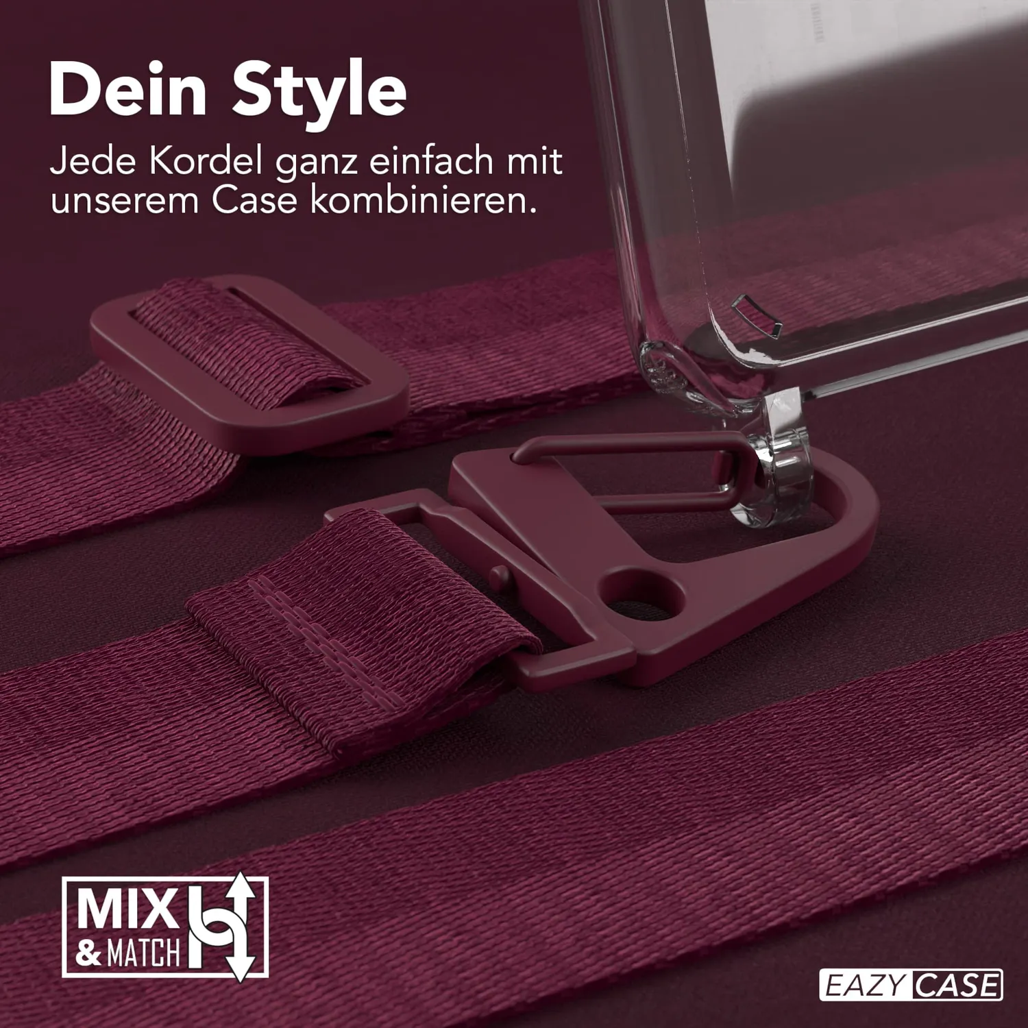 EAZY CASE Galaxy S20 Plus Handykette Rot Dunkel mit Band