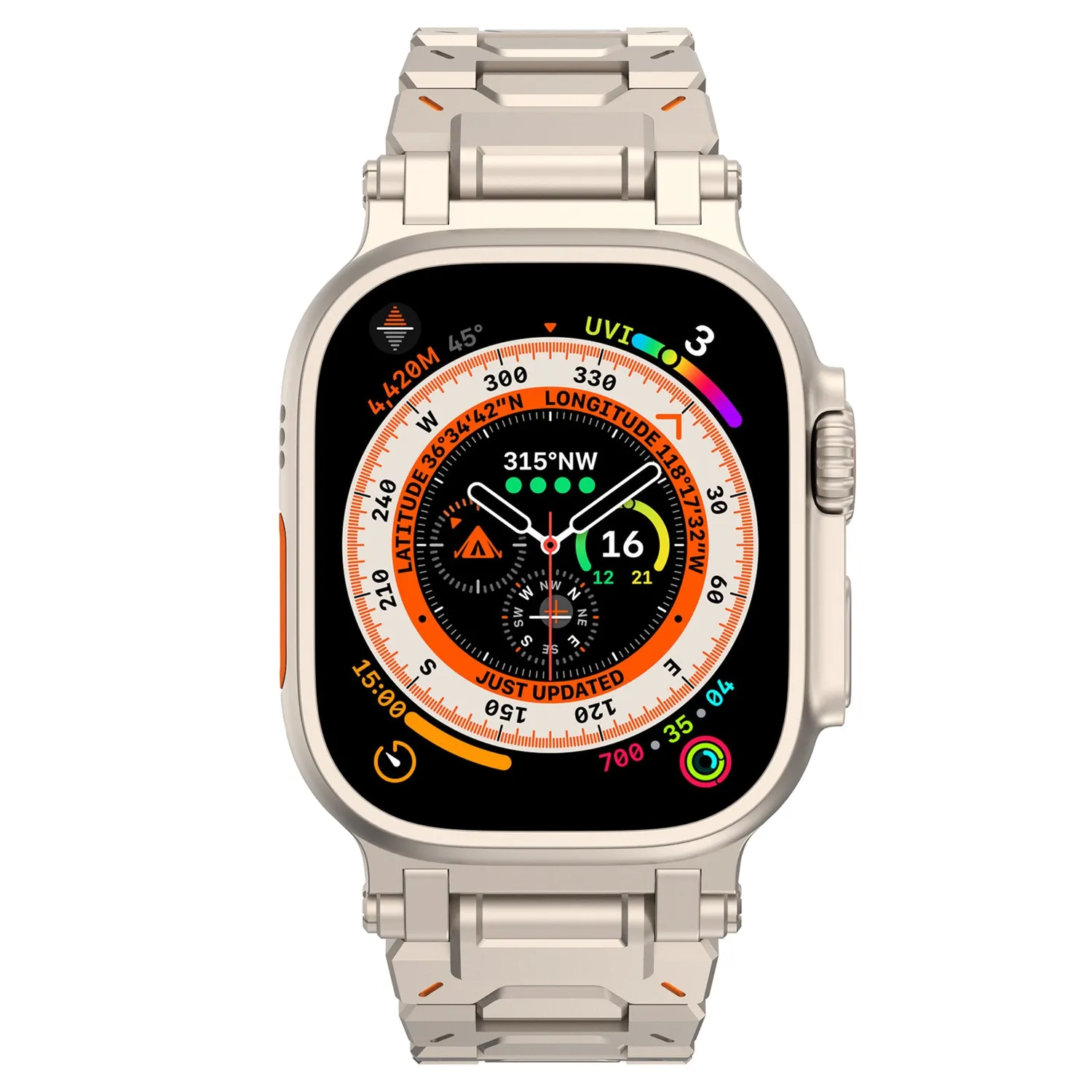 arktisband TXR-500 Apple Watch Armband 49mm Natur Edelstahl
