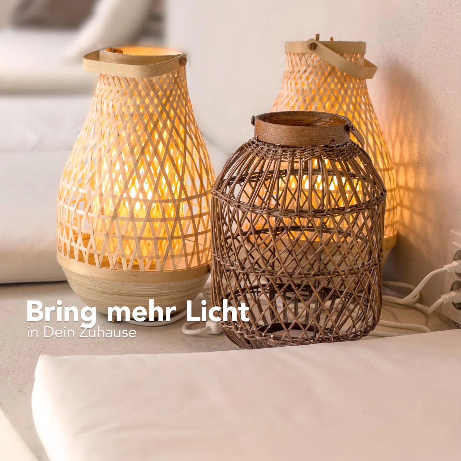 EAZY CASE Lampenfassung E27 Jute Braun mit Schalter Kabel