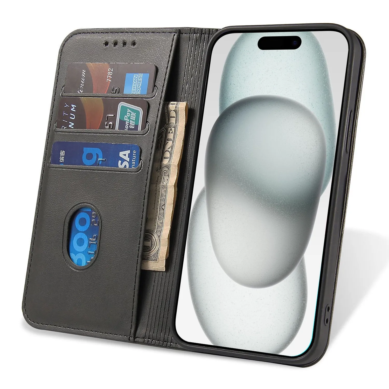 arktis Book Case iPhone 16 Hülle Kunstleder